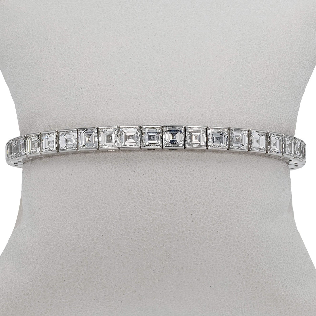Estate 20 Carat Carré Cut Diamond Tennis Bracelet