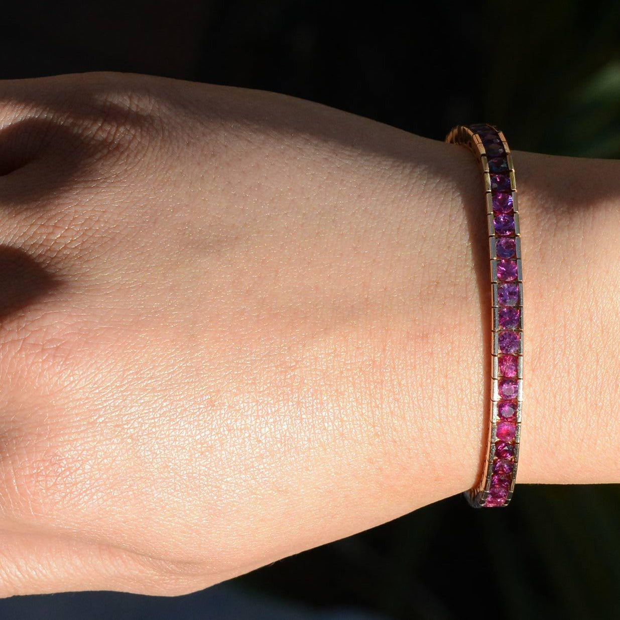 Fancy Multi Color 10 Ct Sapphire Tennis Bracelet