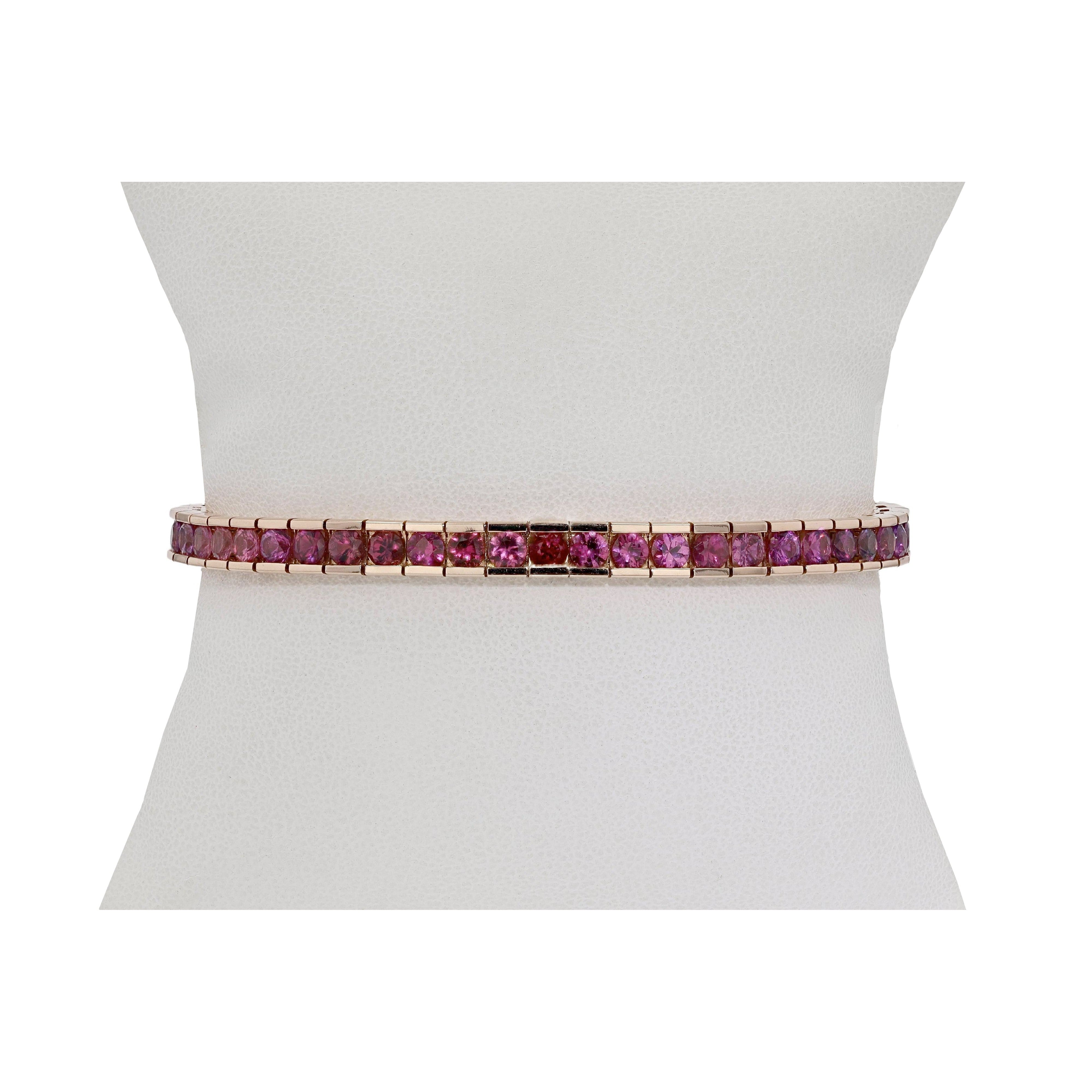 Fancy Multi Color 10 Ct Sapphire Tennis Bracelet