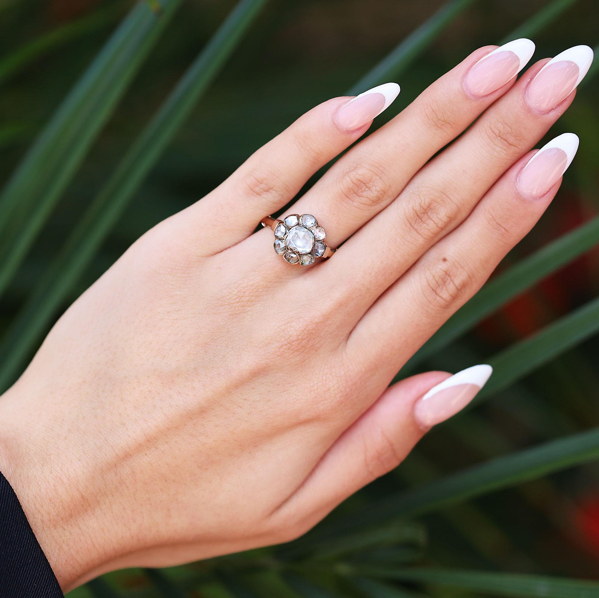 200 Year Old Georgian Rose Cut Diamond Engagement Ring