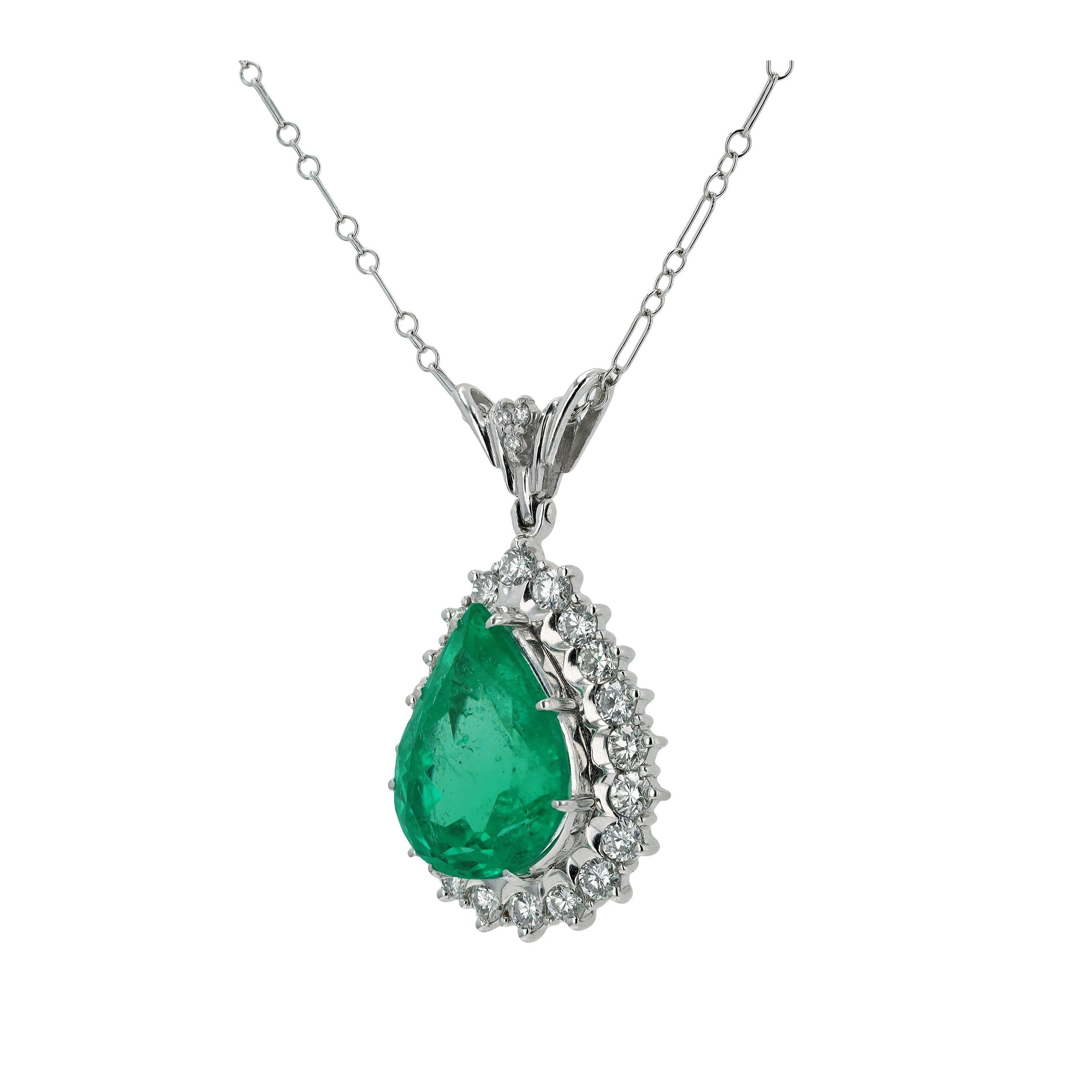 GIA Certified 10 Carat Colombian Emerald Necklace