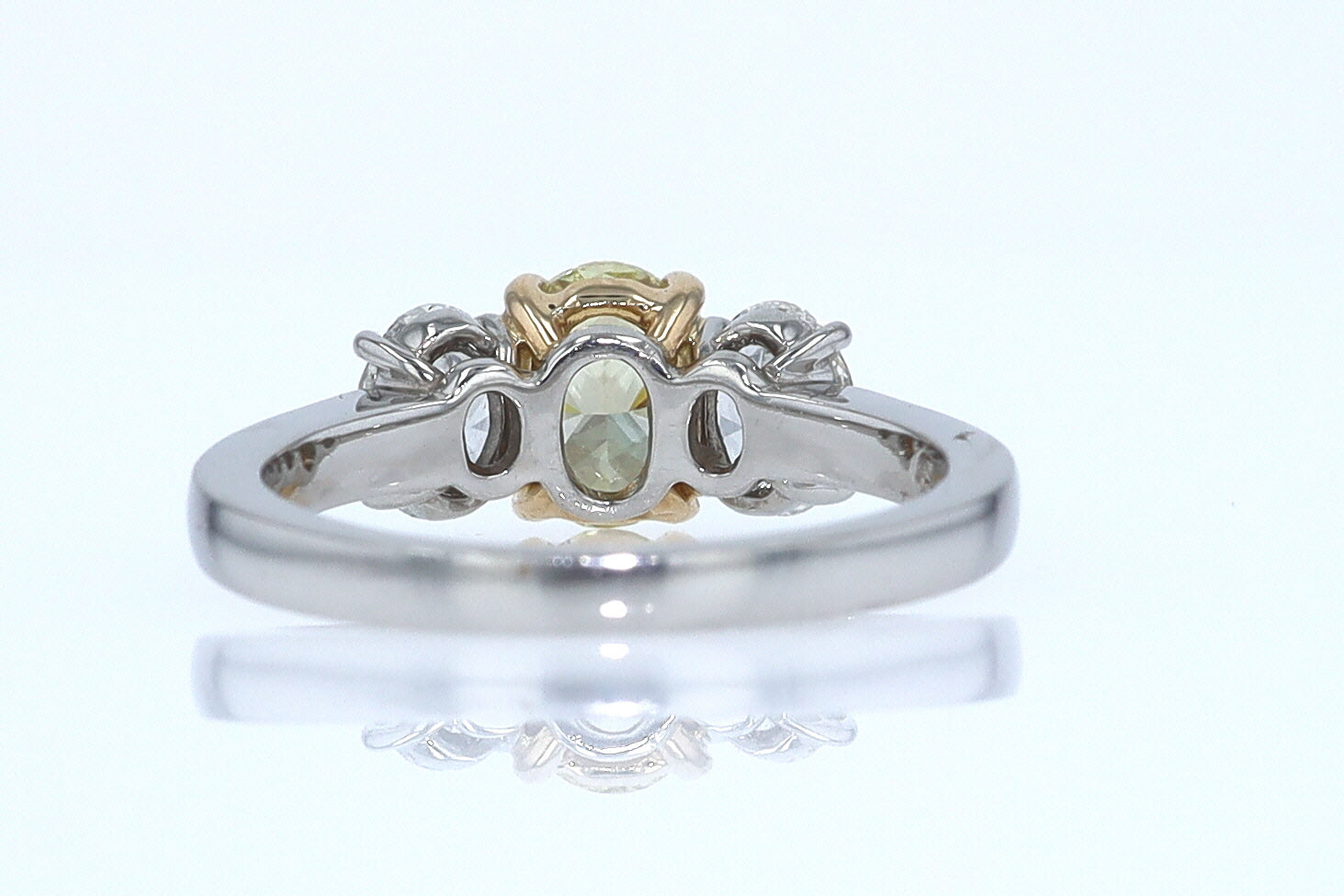 GIA Certified 1.00 Carat Oval Intense Yellow Diamond Engagement Ring