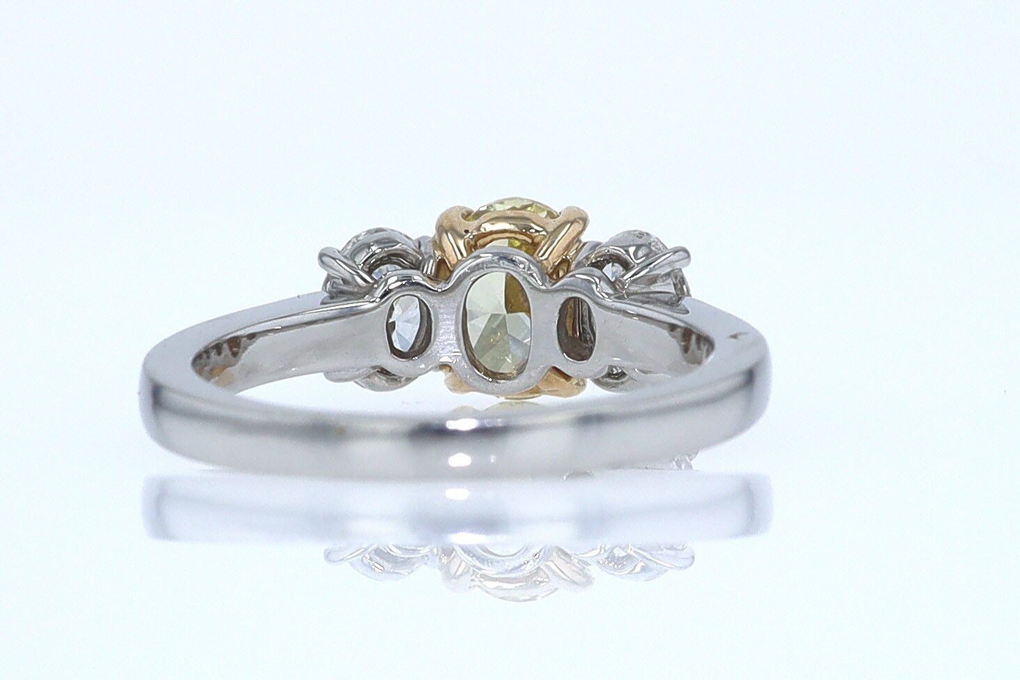 GIA Certified 1.00 Carat Oval Intense Yellow Diamond Engagement Ring