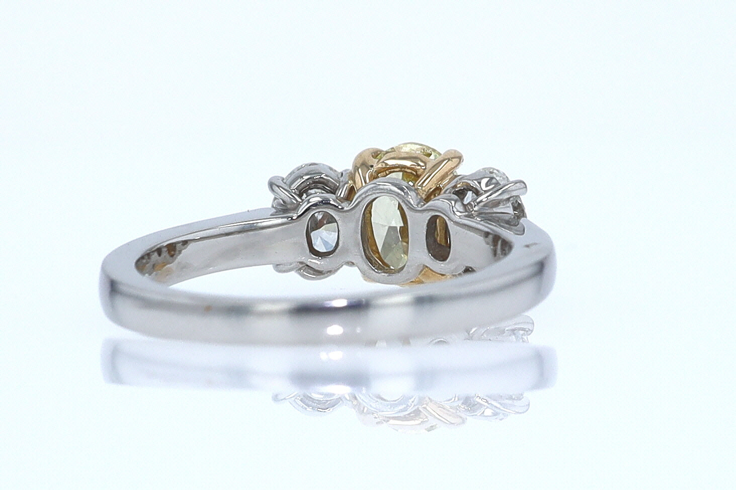 GIA Certified 1.00 Carat Oval Intense Yellow Diamond Engagement Ring