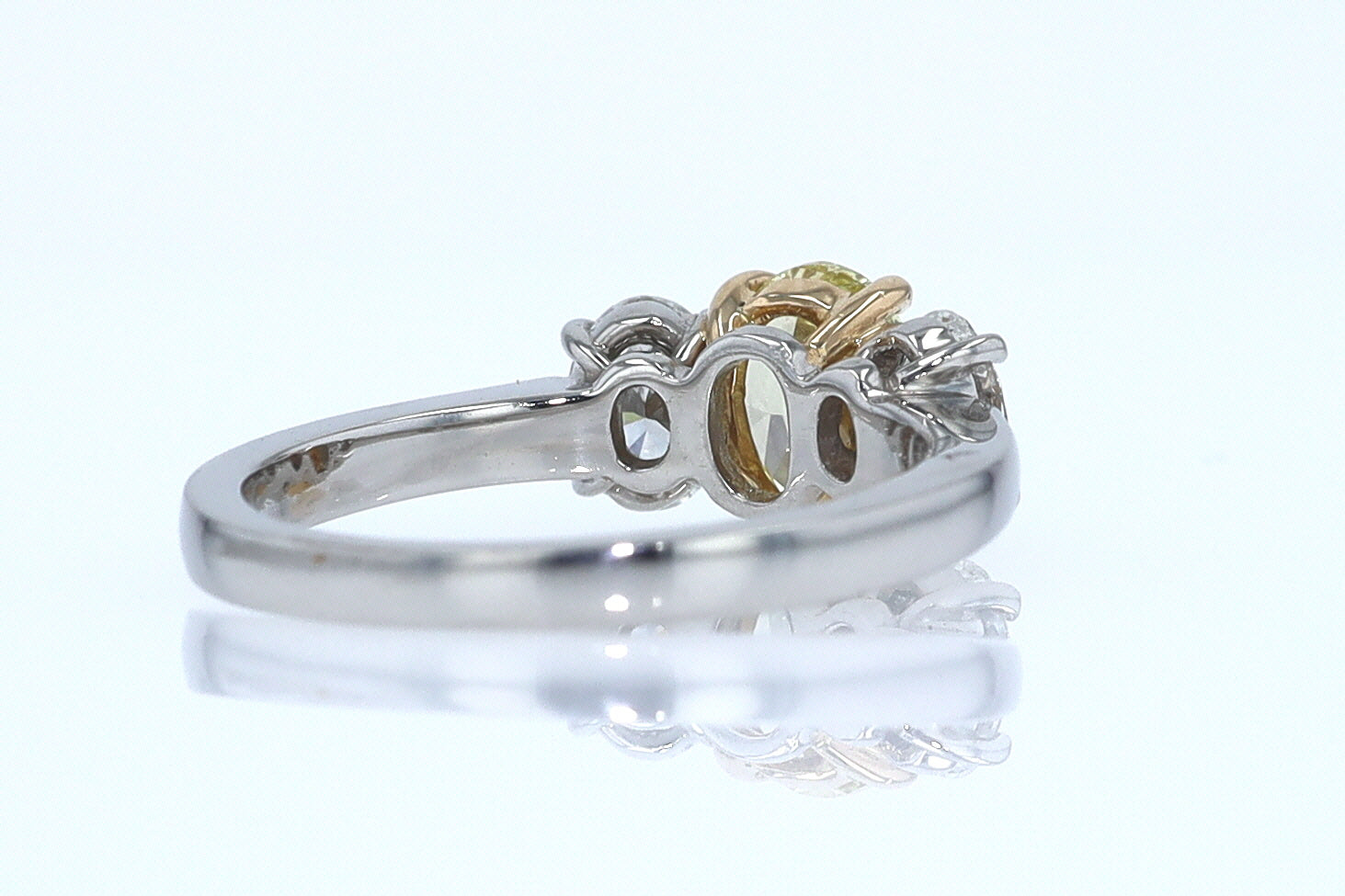 GIA Certified 1.00 Carat Oval Intense Yellow Diamond Engagement Ring