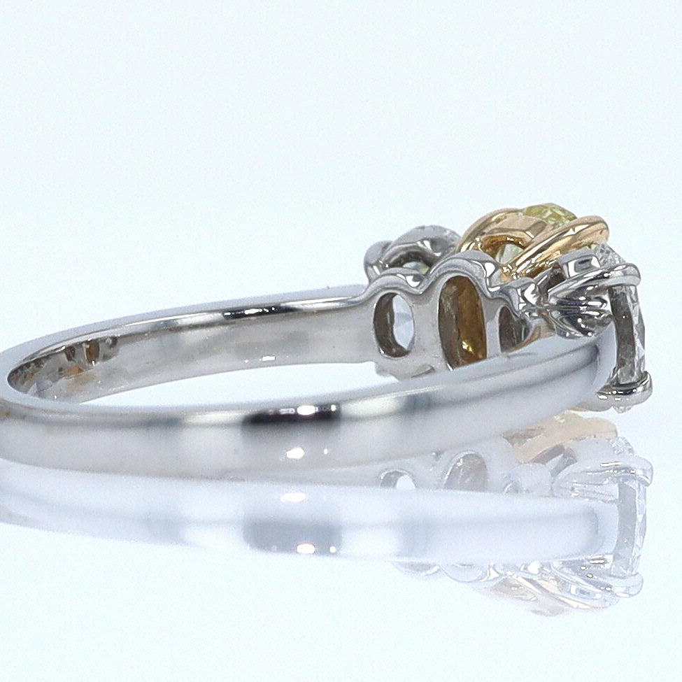 GIA Certified 1.00 Carat Oval Intense Yellow Diamond Engagement Ring