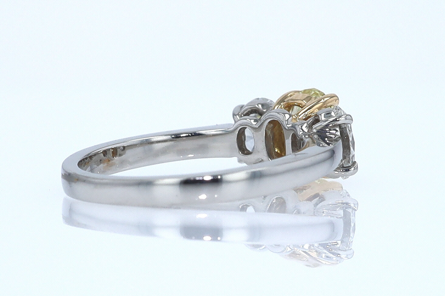 GIA Certified 1.00 Carat Oval Intense Yellow Diamond Engagement Ring