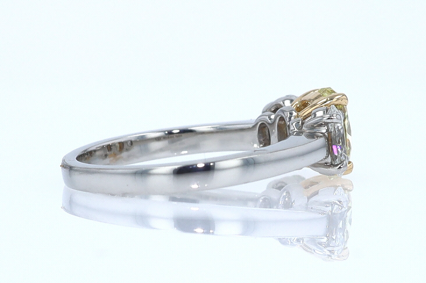 GIA Certified 1.00 Carat Oval Intense Yellow Diamond Engagement Ring