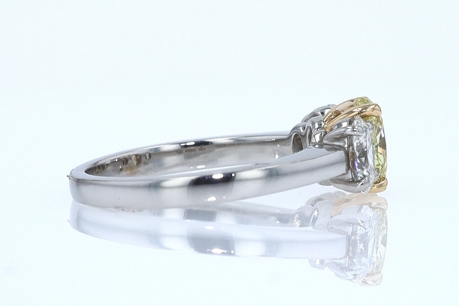 GIA Certified 1.00 Carat Oval Intense Yellow Diamond Engagement Ring