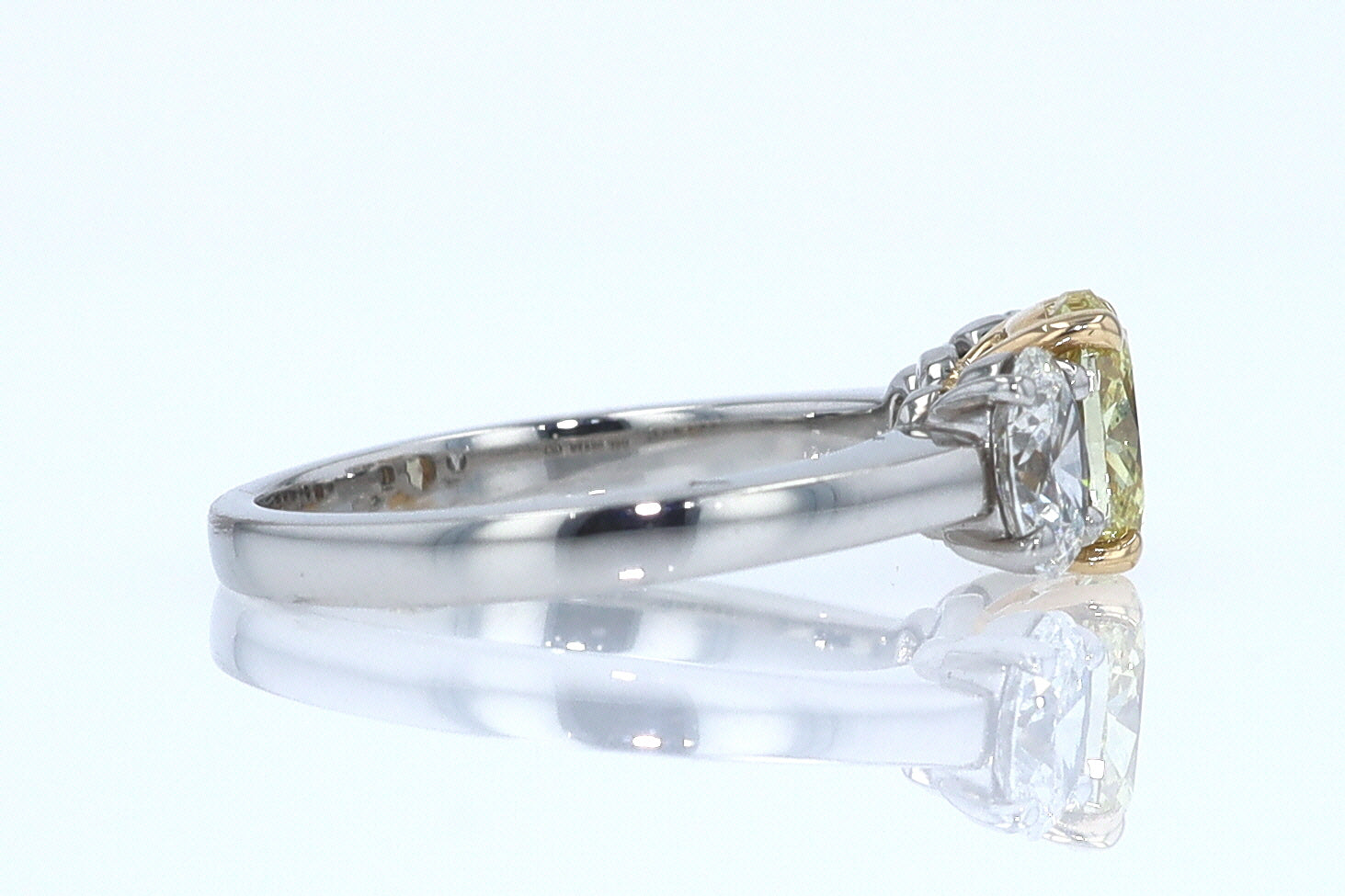 GIA Certified 1.00 Carat Oval Intense Yellow Diamond Engagement Ring