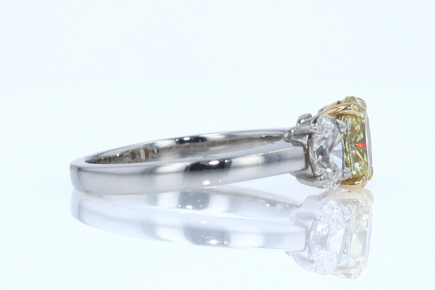 GIA Certified 1.00 Carat Oval Intense Yellow Diamond Engagement Ring