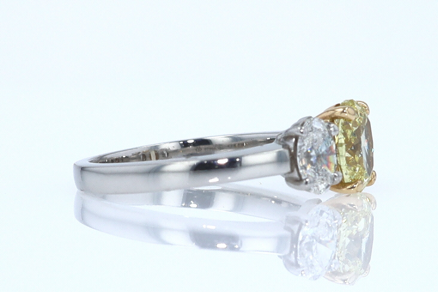 GIA Certified 1.00 Carat Oval Intense Yellow Diamond Engagement Ring