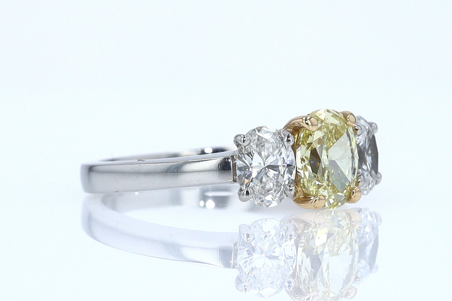 GIA Certified 1.00 Carat Oval Intense Yellow Diamond Engagement Ring