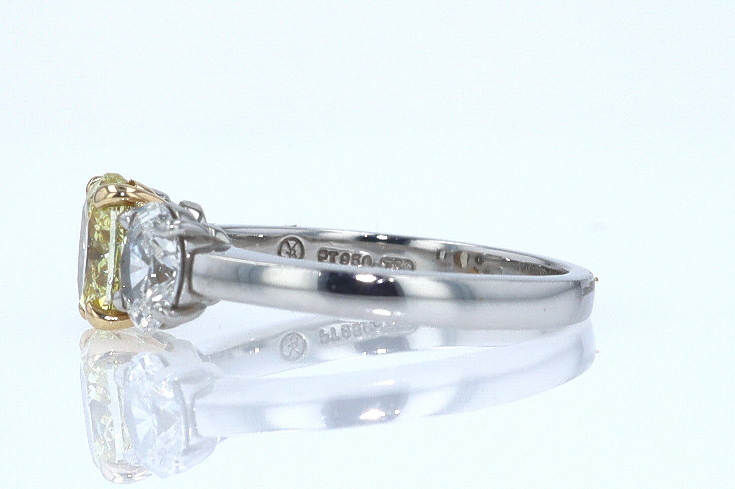 GIA Certified 1.00 Carat Oval Intense Yellow Diamond Engagement Ring