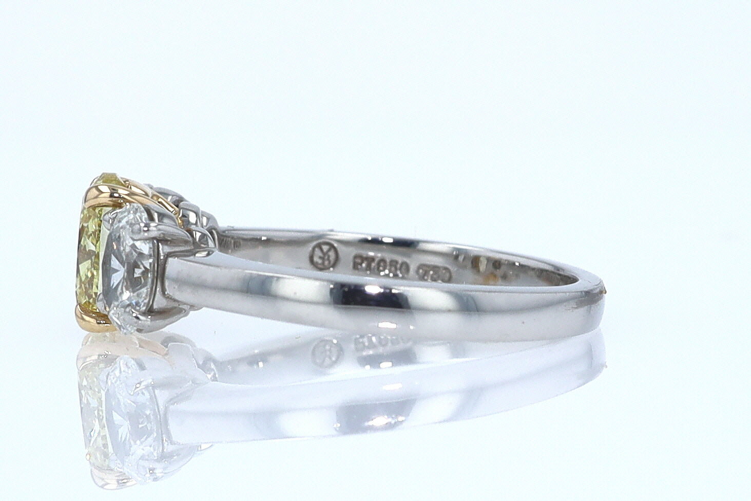 GIA Certified 1.00 Carat Oval Intense Yellow Diamond Engagement Ring