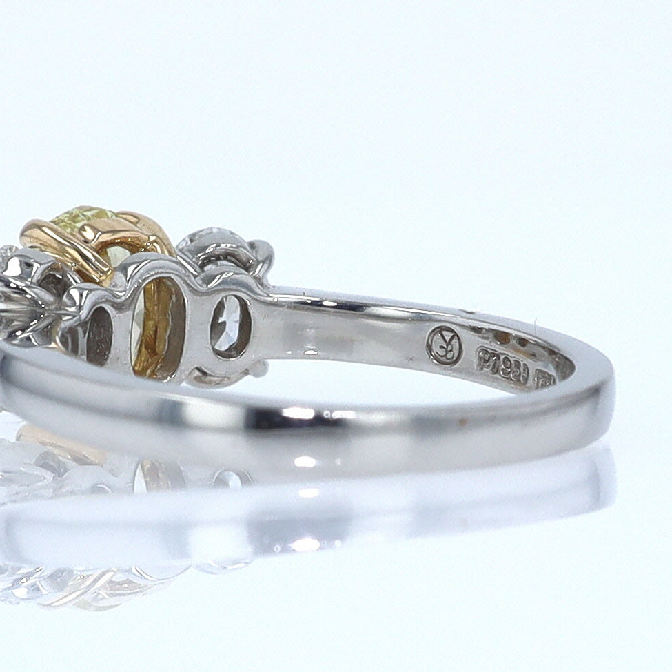 GIA Certified 1.00 Carat Oval Intense Yellow Diamond Engagement Ring