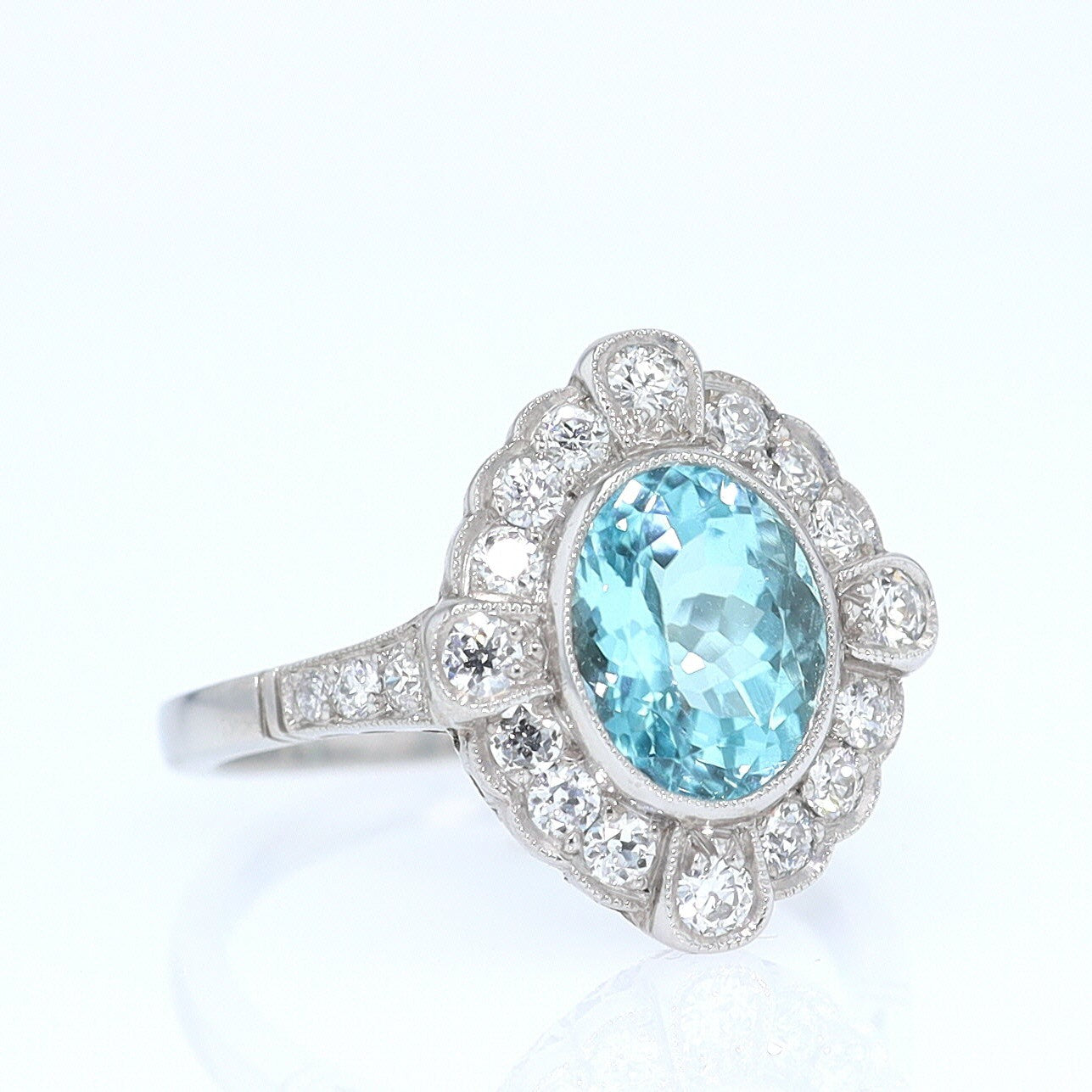 GIA Certified 2.76 Carat Paraiba Tourmaline Engagement Ring