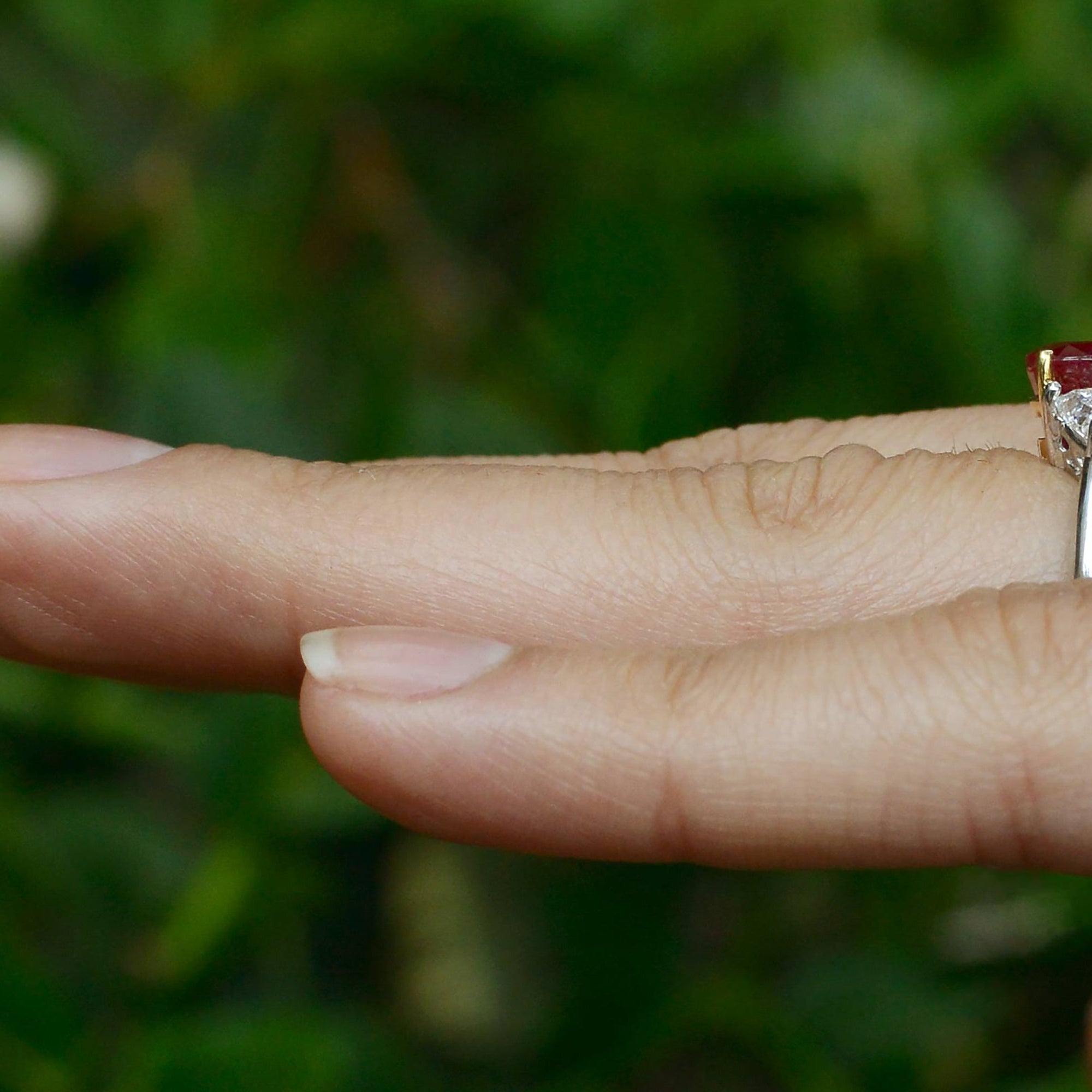 GIA Certified 3 Carat Pigeon Blood Burma Ruby Engagement Ring