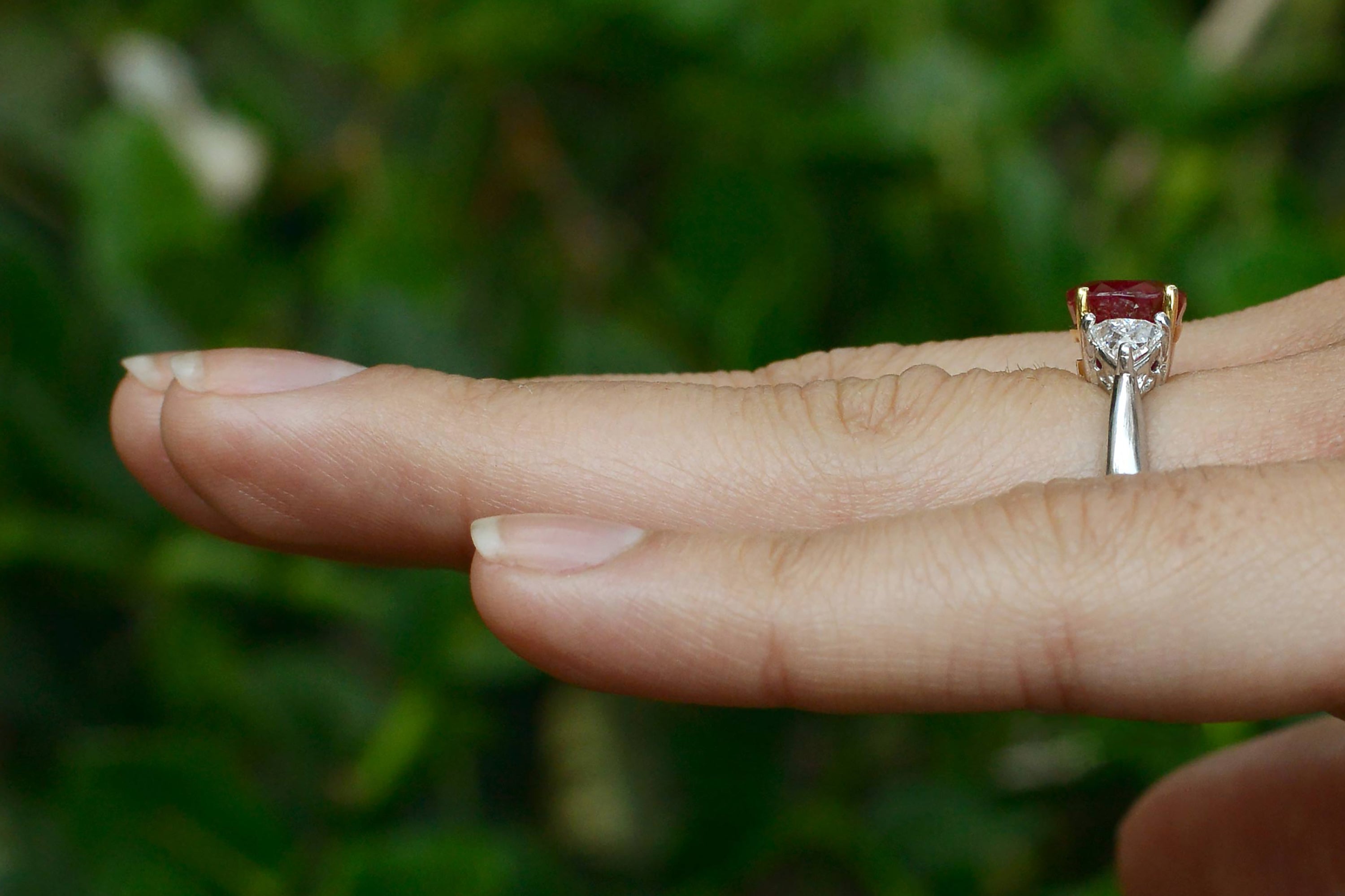 GIA Certified 3 Carat Pigeon Blood Burma Ruby Engagement Ring