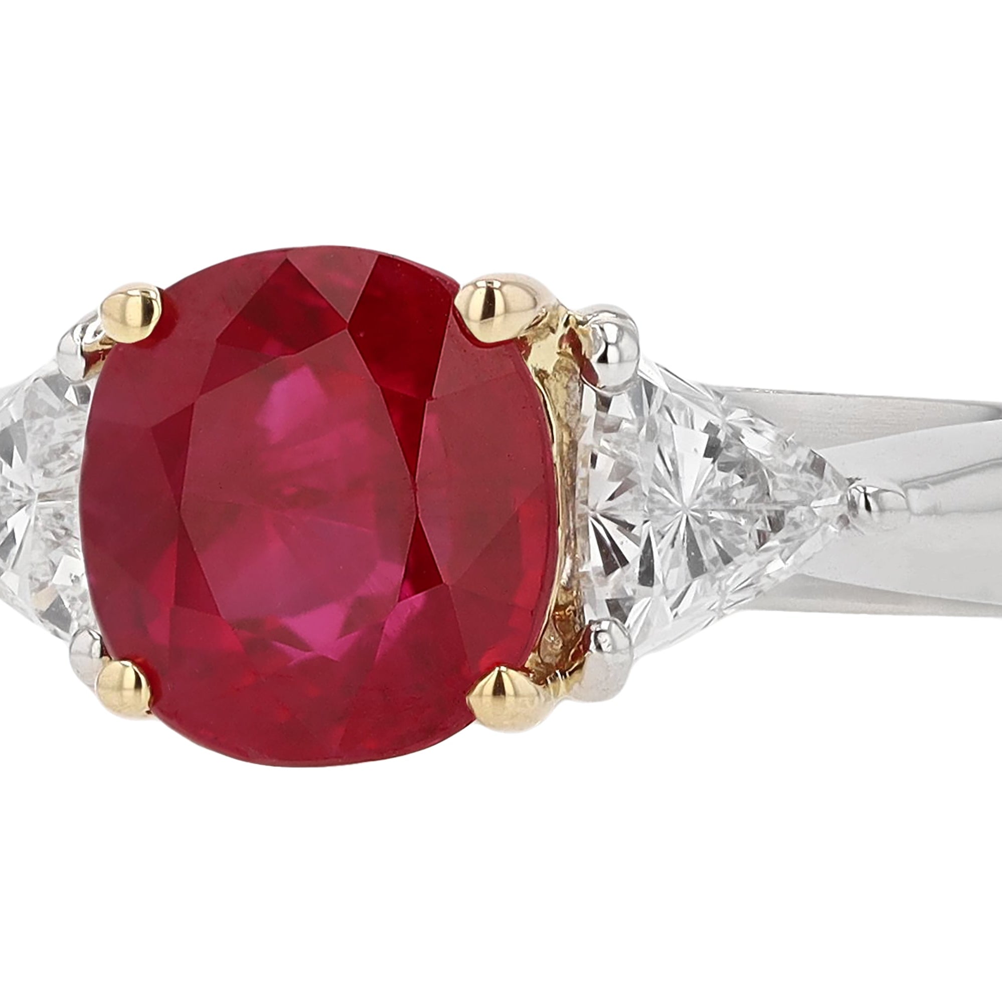 GIA Certified 3 Carat Pigeon Blood Burma Ruby Engagement Ring