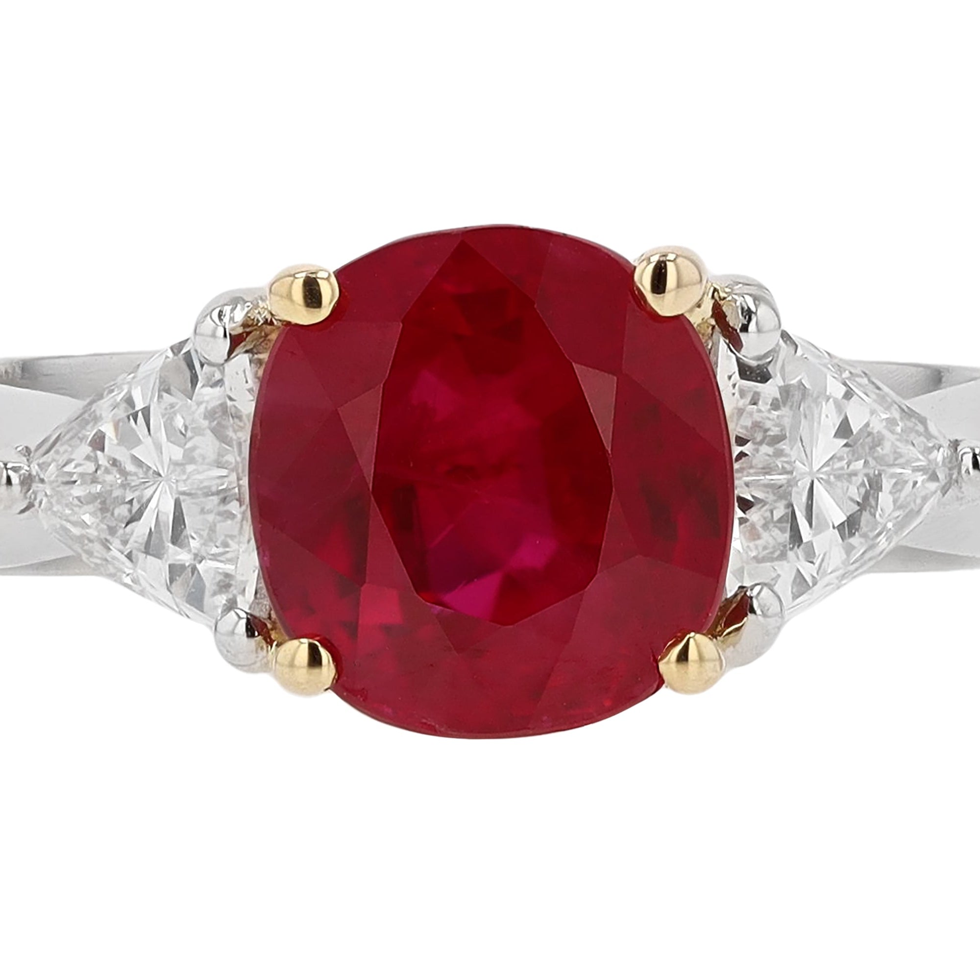 GIA Certified 3 Carat Pigeon Blood Burma Ruby Engagement Ring