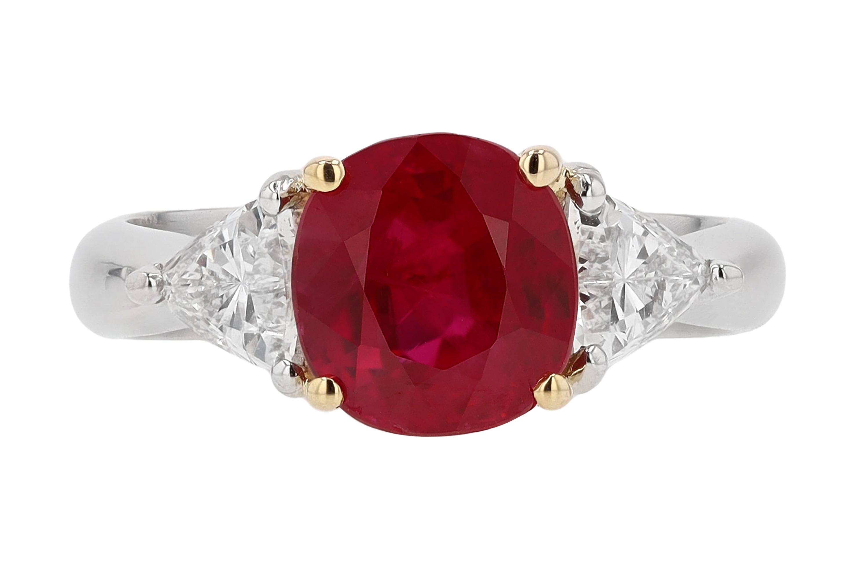 GIA Certified 3 Carat Pigeon Blood Burma Ruby Engagement Ring