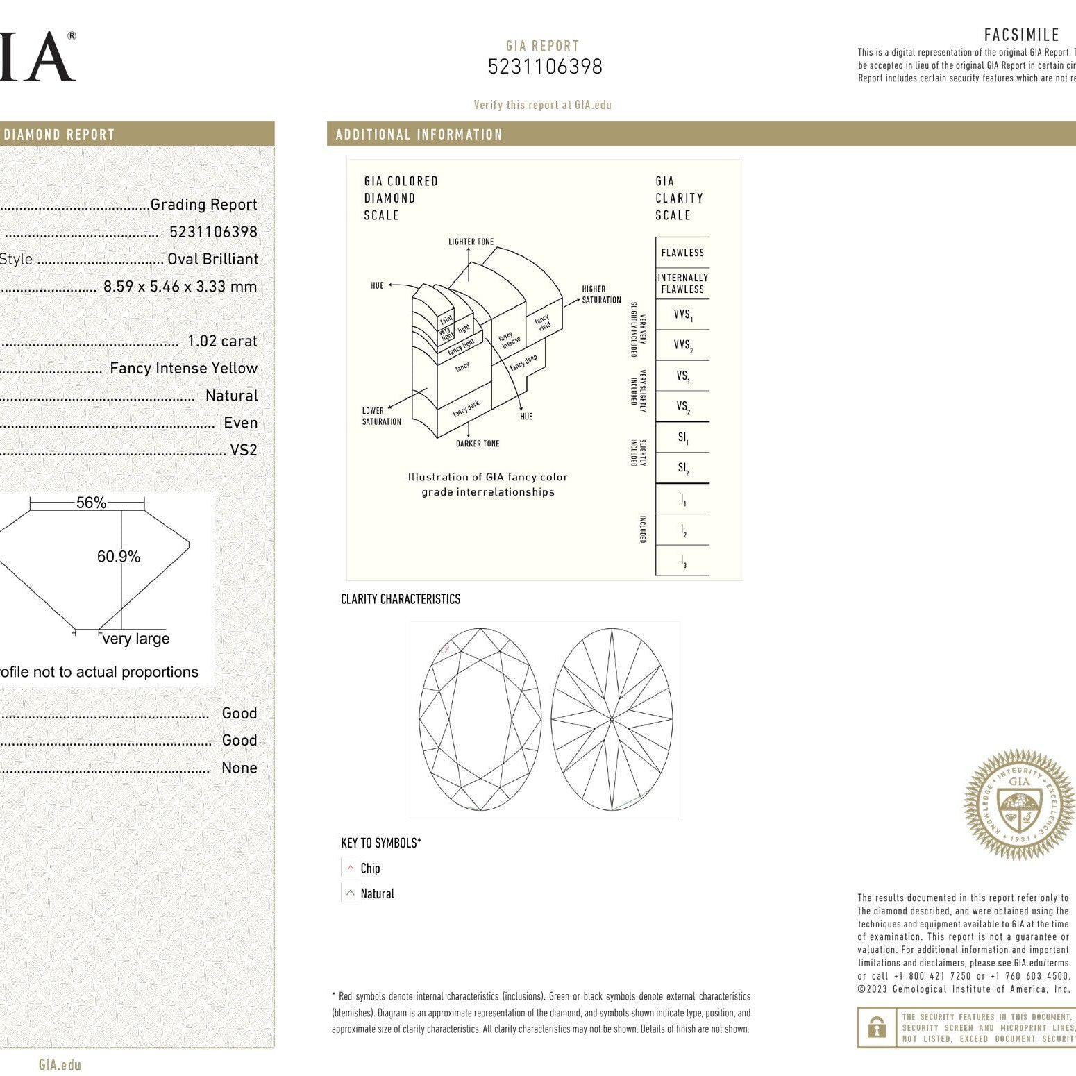 GIA Certified 3.41 Carat Three Stone Yellow Antique Diamond Cocktail Ring