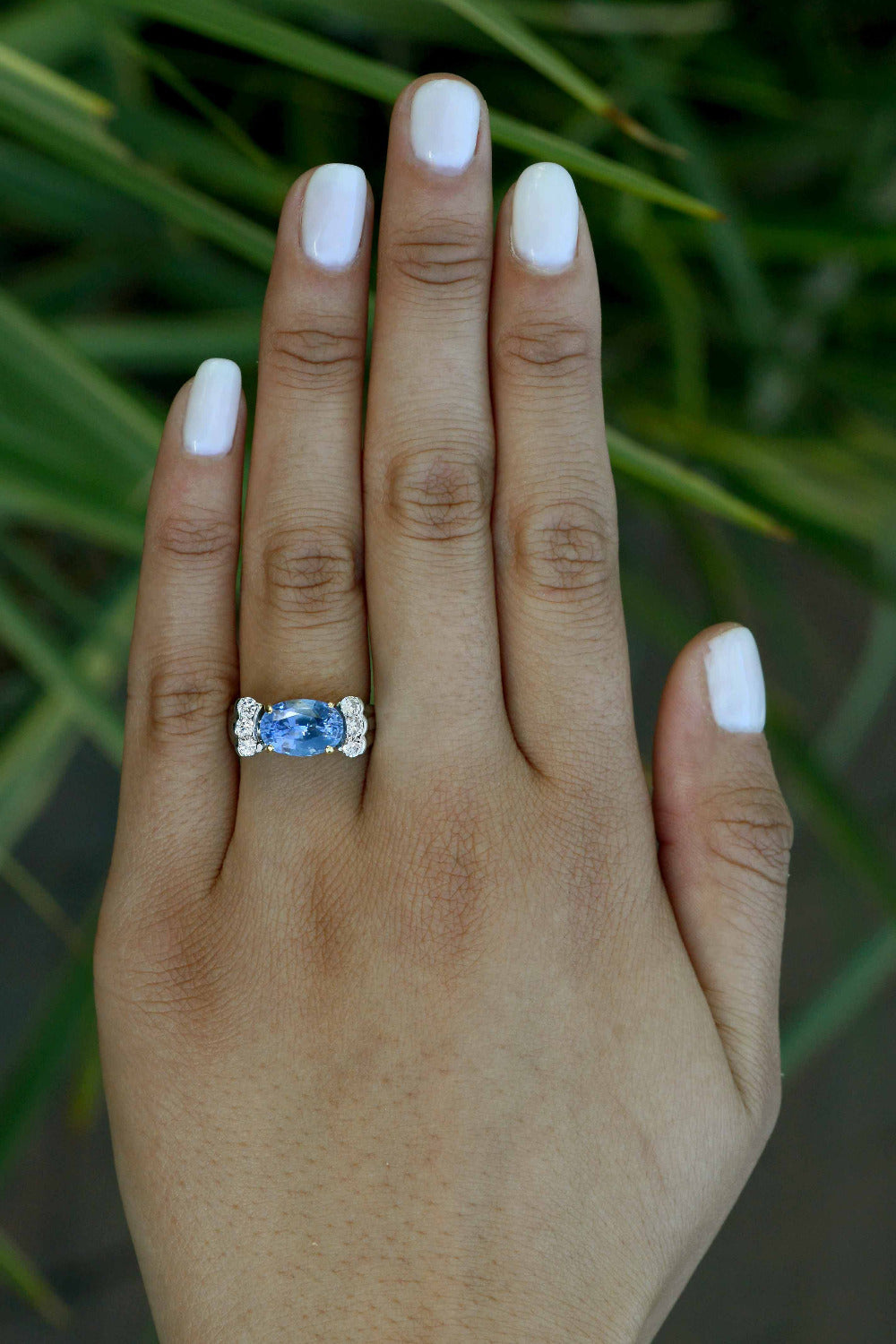 GIA Certified 3.59 No Heat Sapphire Engagement Ring