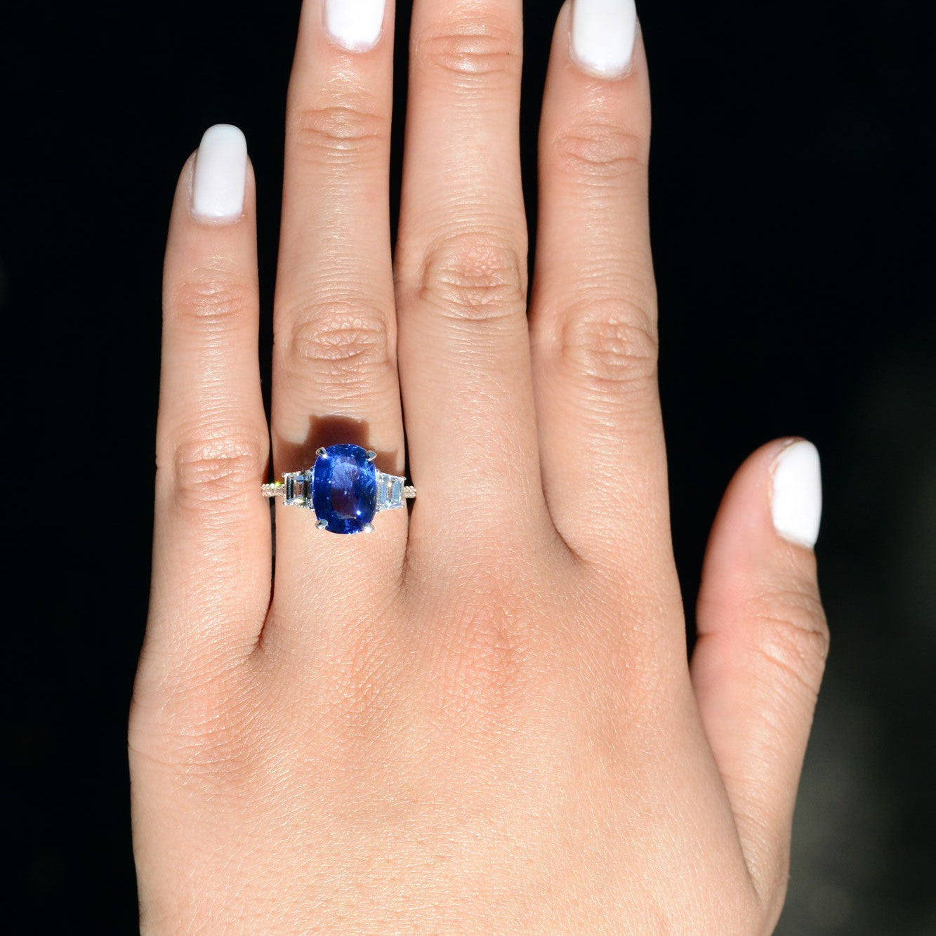 GIA Certified 5 Carat No Heat Burmese Sapphire Engagement Ring