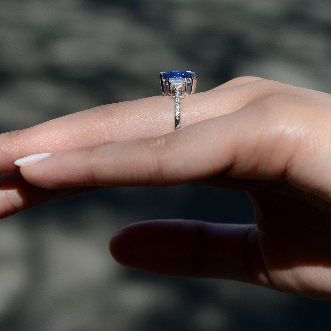 GIA Certified 5 Carat No Heat Burmese Sapphire Engagement Ring