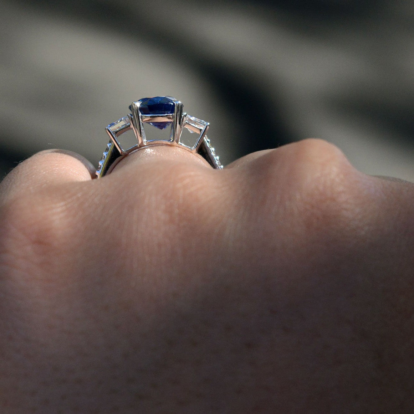 GIA Certified 5 Carat No Heat Burmese Sapphire Engagement Ring