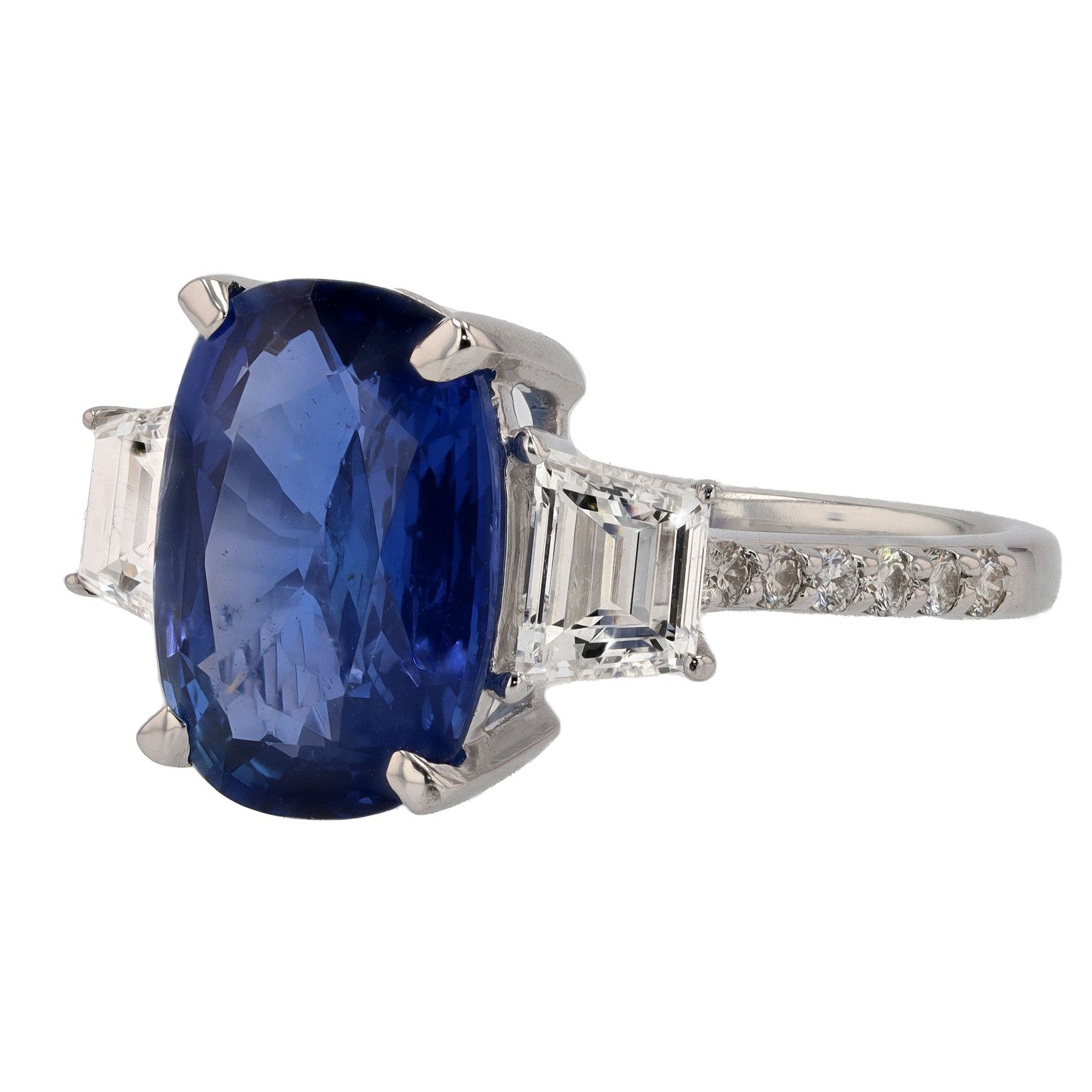 GIA Certified 5 Carat No Heat Burmese Sapphire Engagement Ring