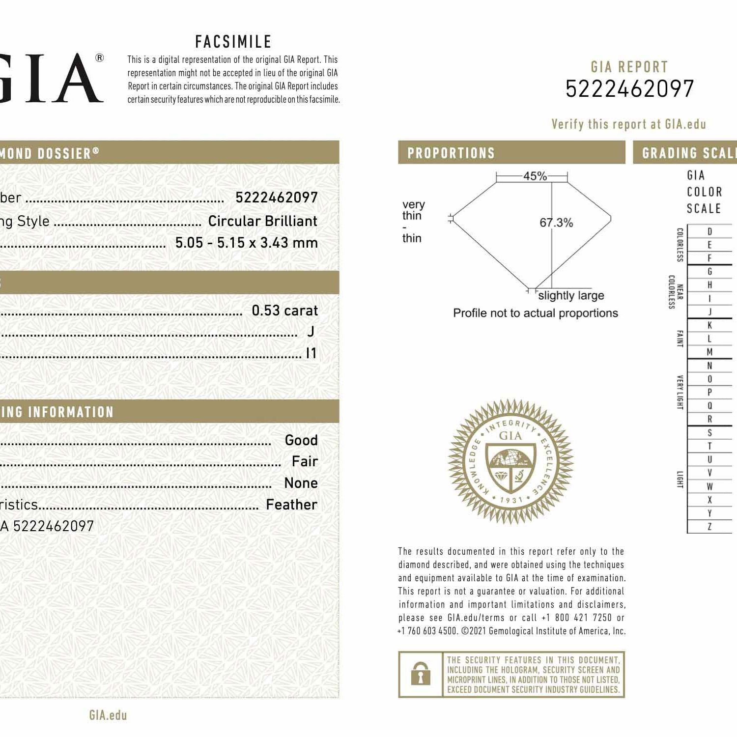 GIA Certified Art Deco 0.53 Carat Diamond Star Engagement Ring