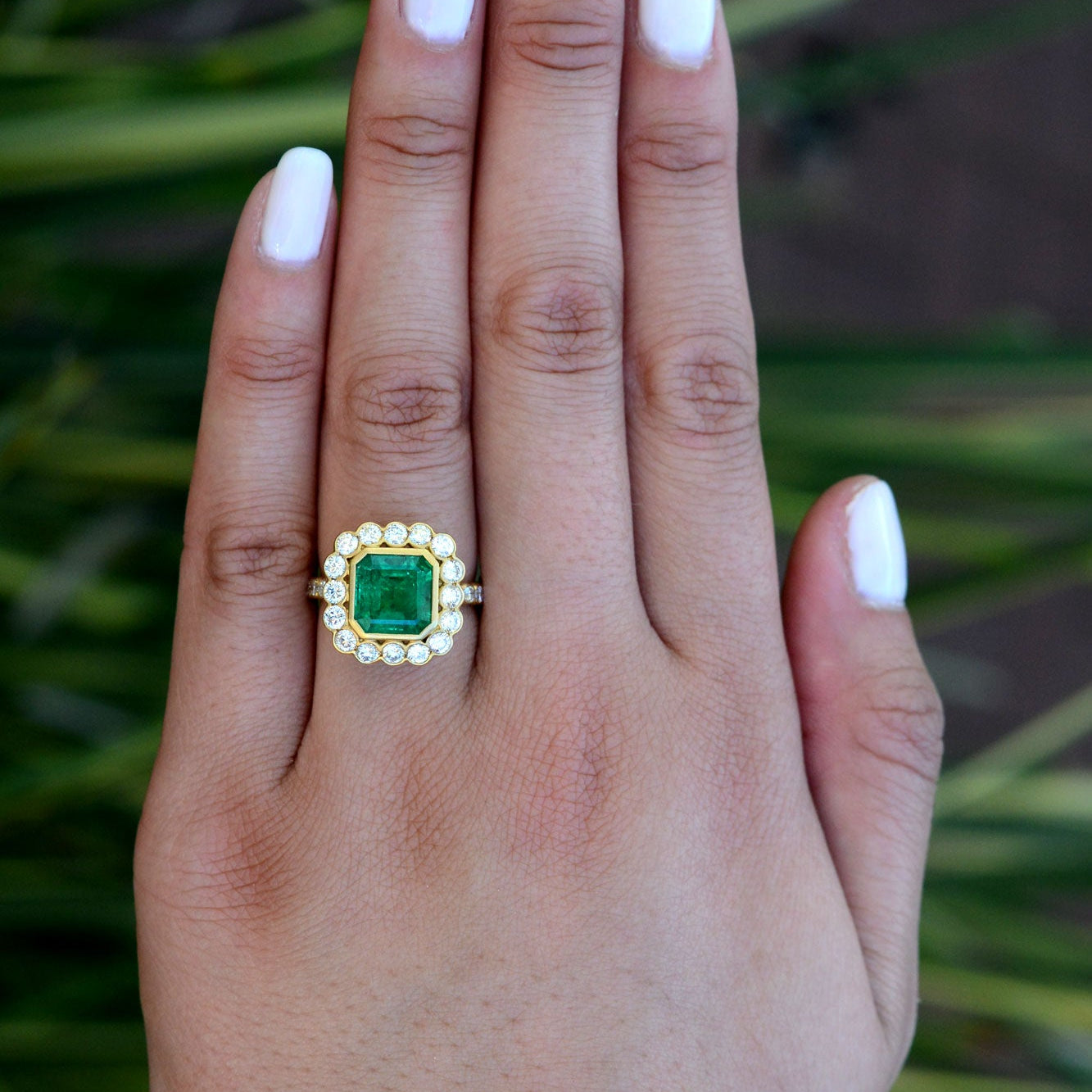 GIA Certified Muzo Colombian Emerald Engagement Ring