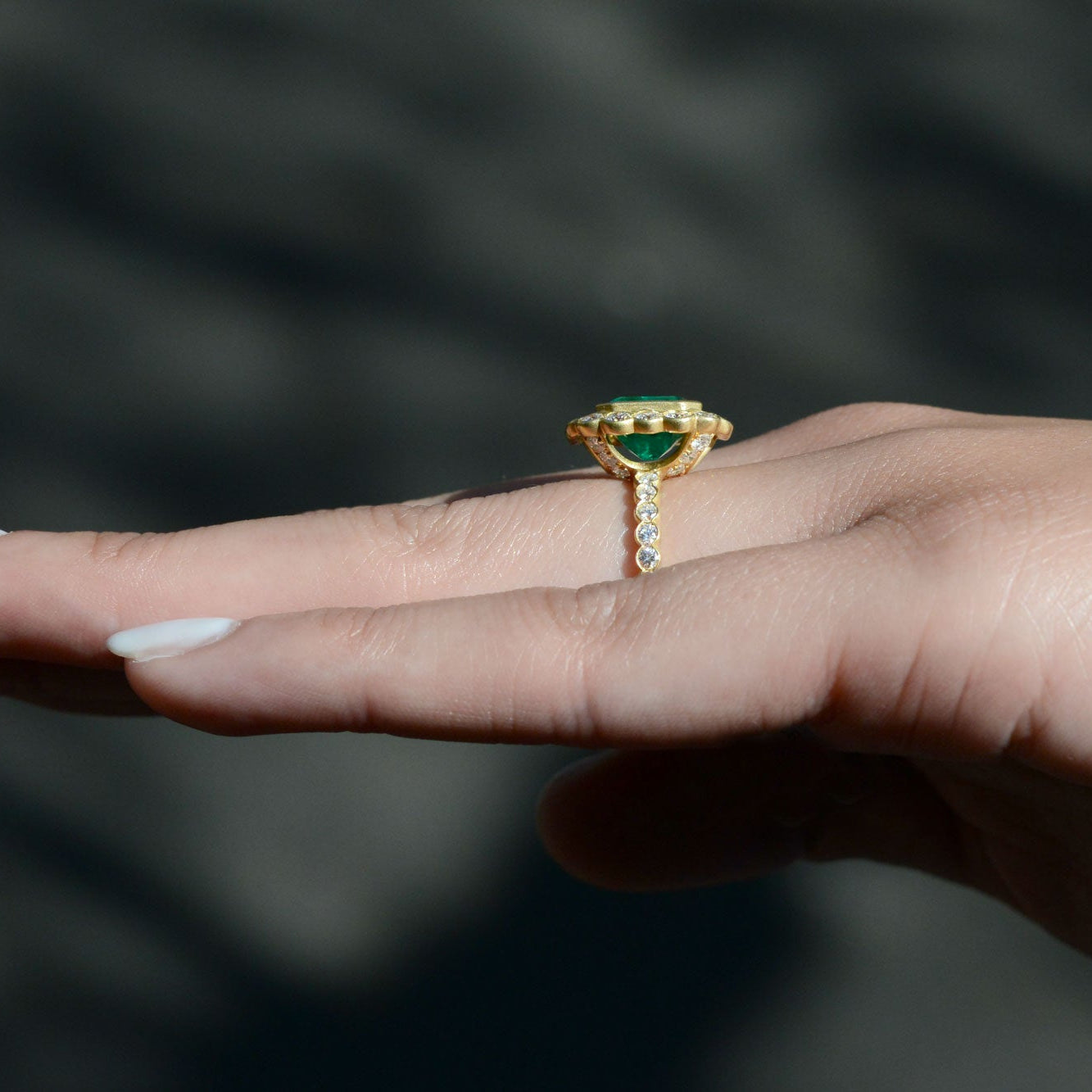 GIA Certified Muzo Colombian Emerald Engagement Ring