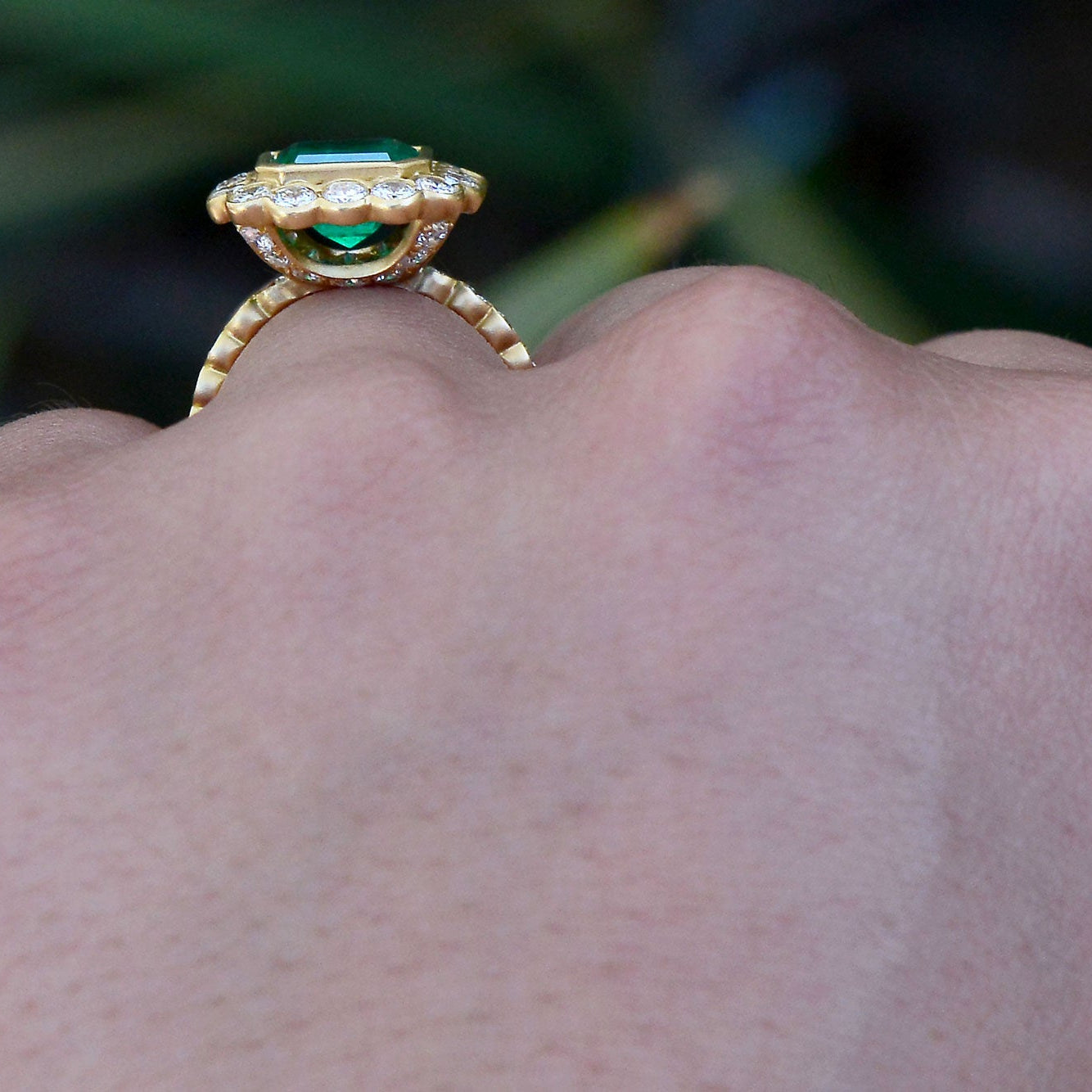 GIA Certified Muzo Colombian Emerald Engagement Ring