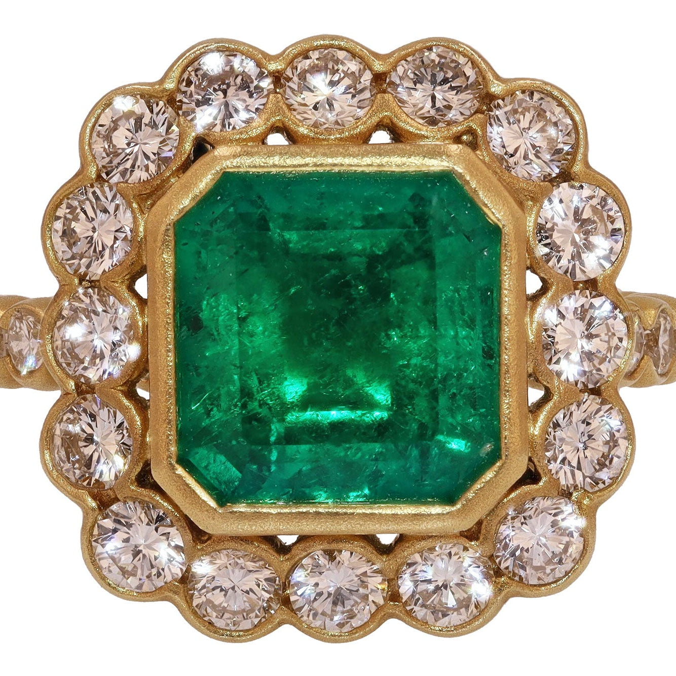 GIA Certified Muzo Colombian Emerald Engagement Ring