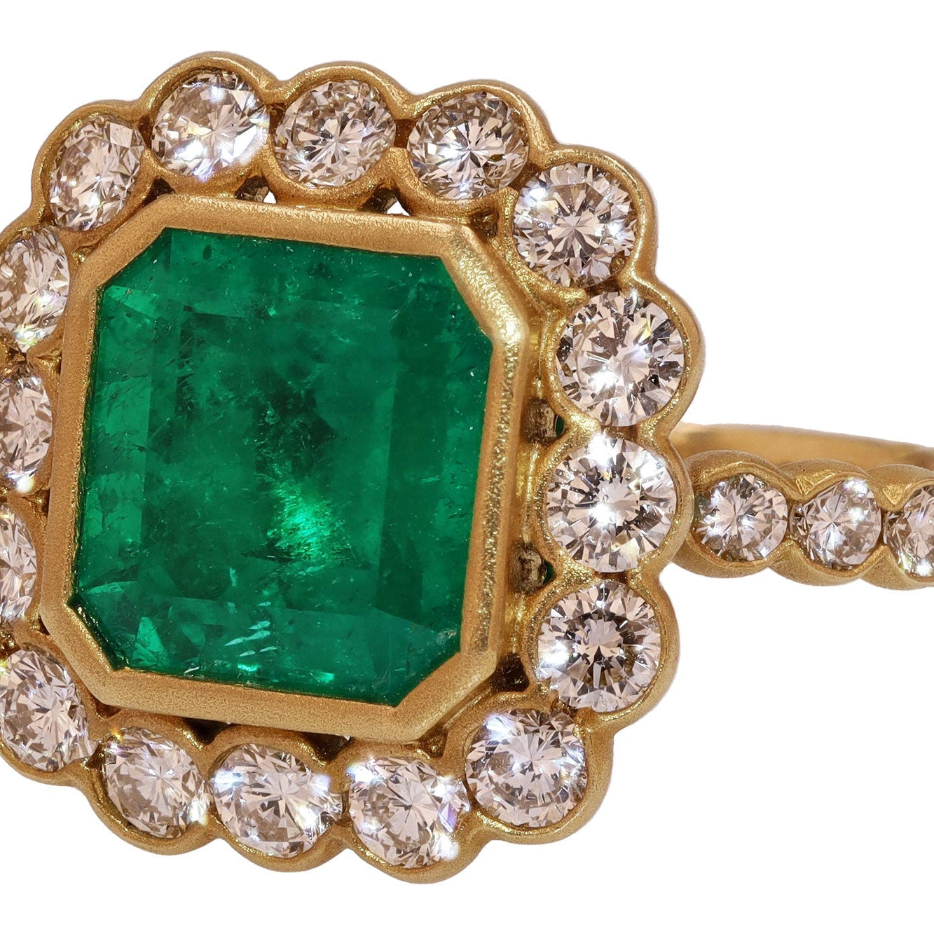 Vintage GIA Emerald Diamond Ring