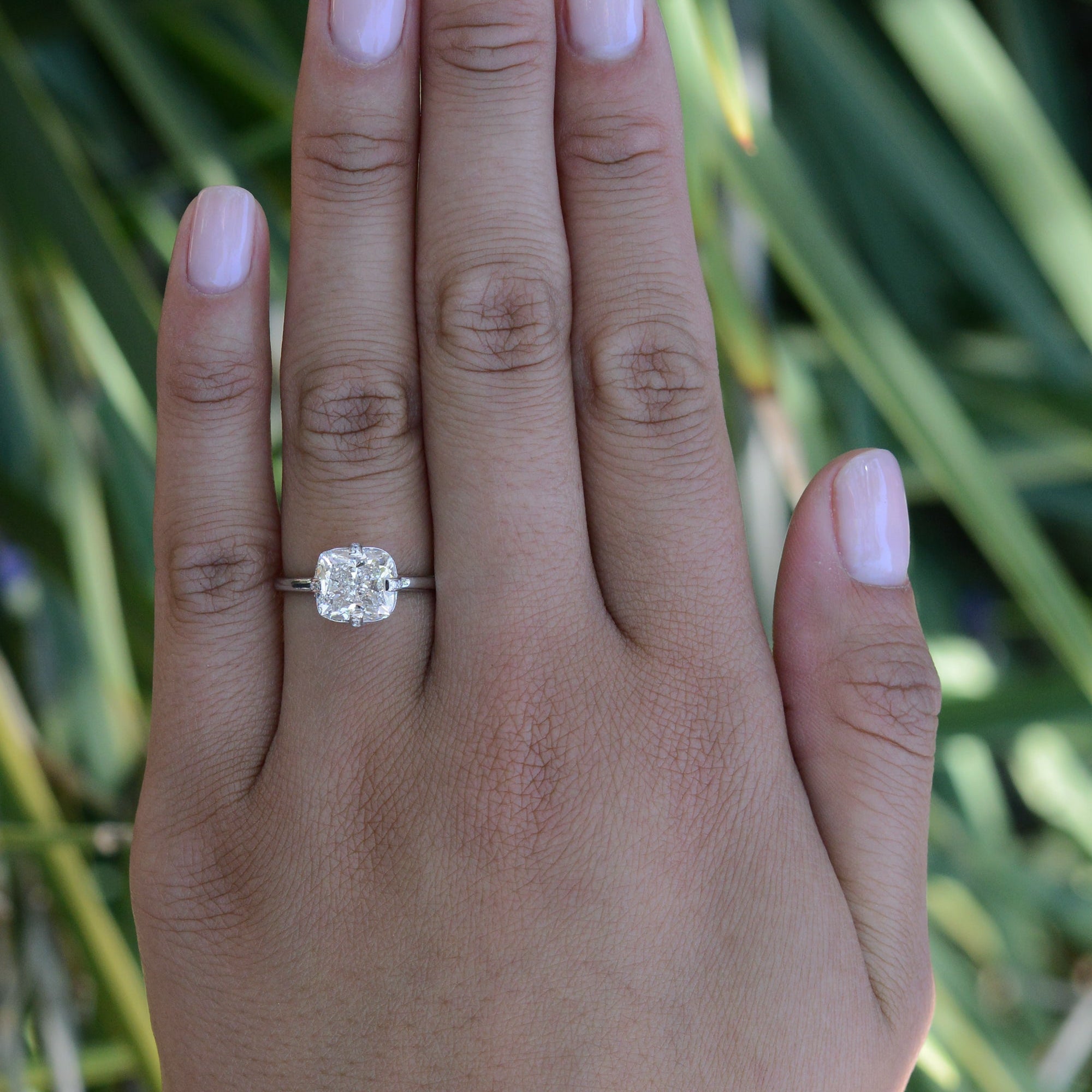 GIA Certified Vintage 3 Carat Cushion Cut Diamond Engagement Ring