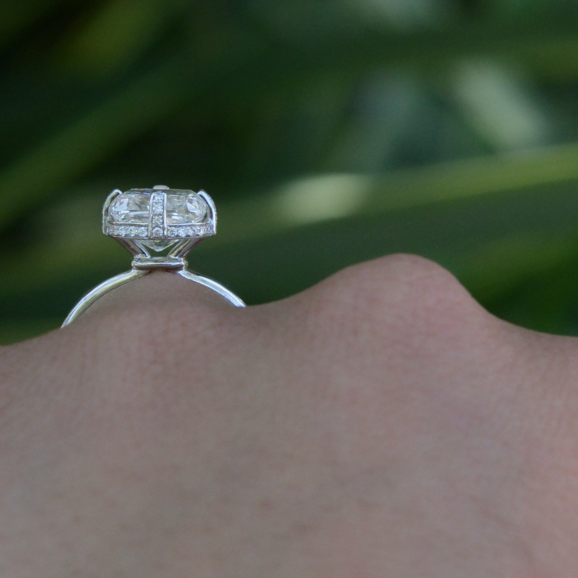 GIA Certified Vintage 3 Carat Cushion Cut Diamond Engagement Ring