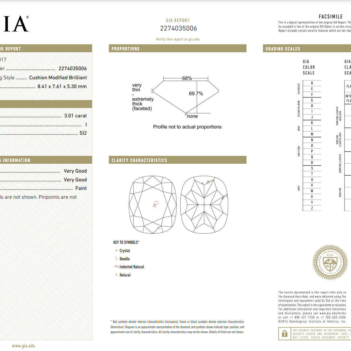 GIA Certified Vintage 3 Carat Cushion Cut Diamond Engagement Ring