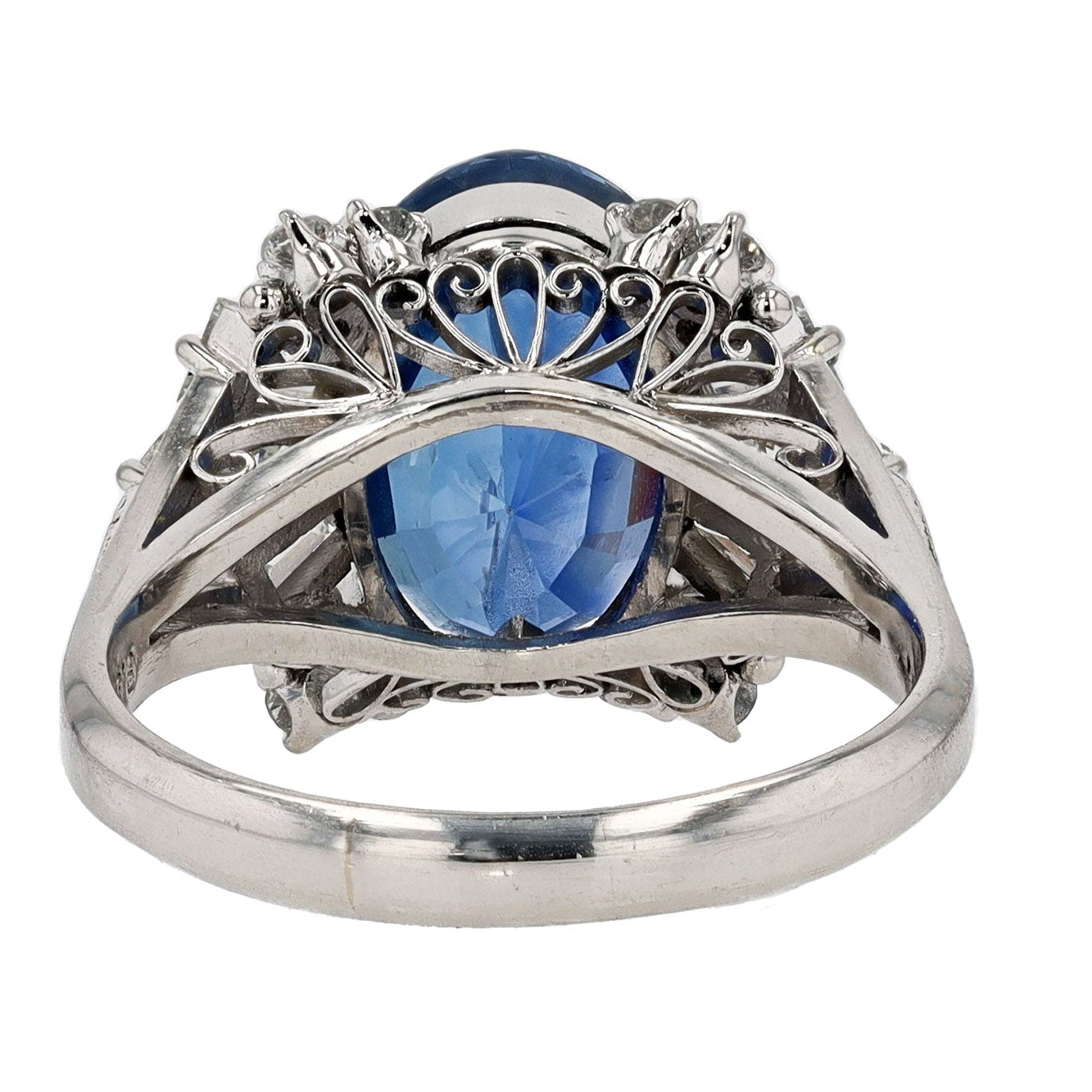 GIA Unheated 9 Carat Oval Ceylon Sapphire Cocktail Ring