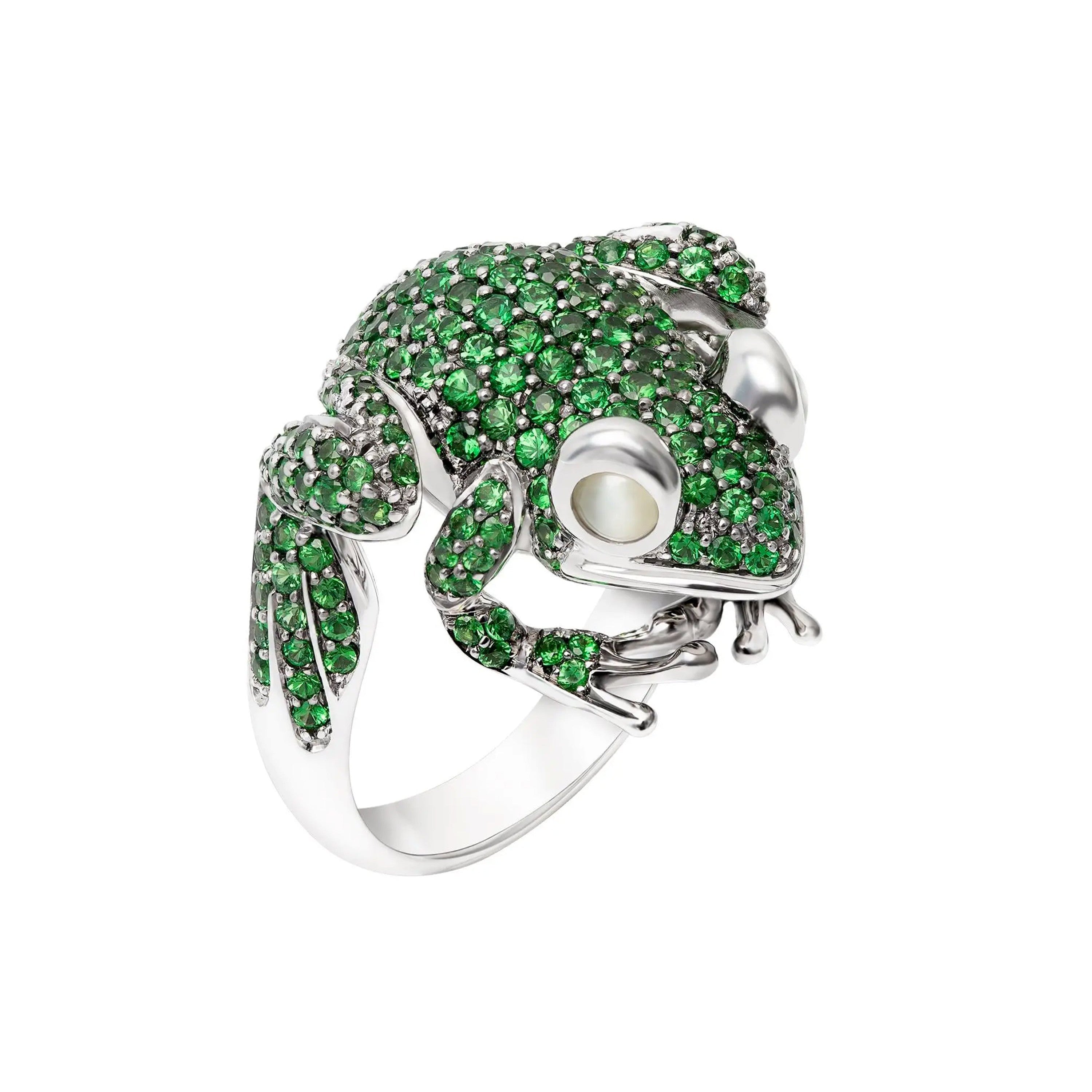 Tsavorite Frog Ring
