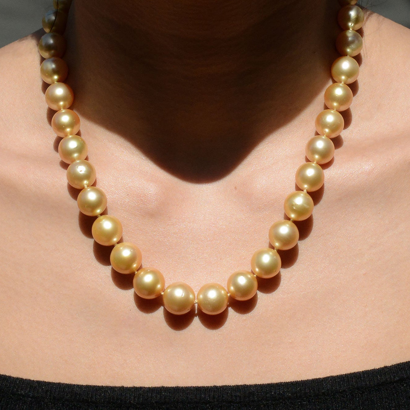 Graduated Golden South Sea Pearl Necklace