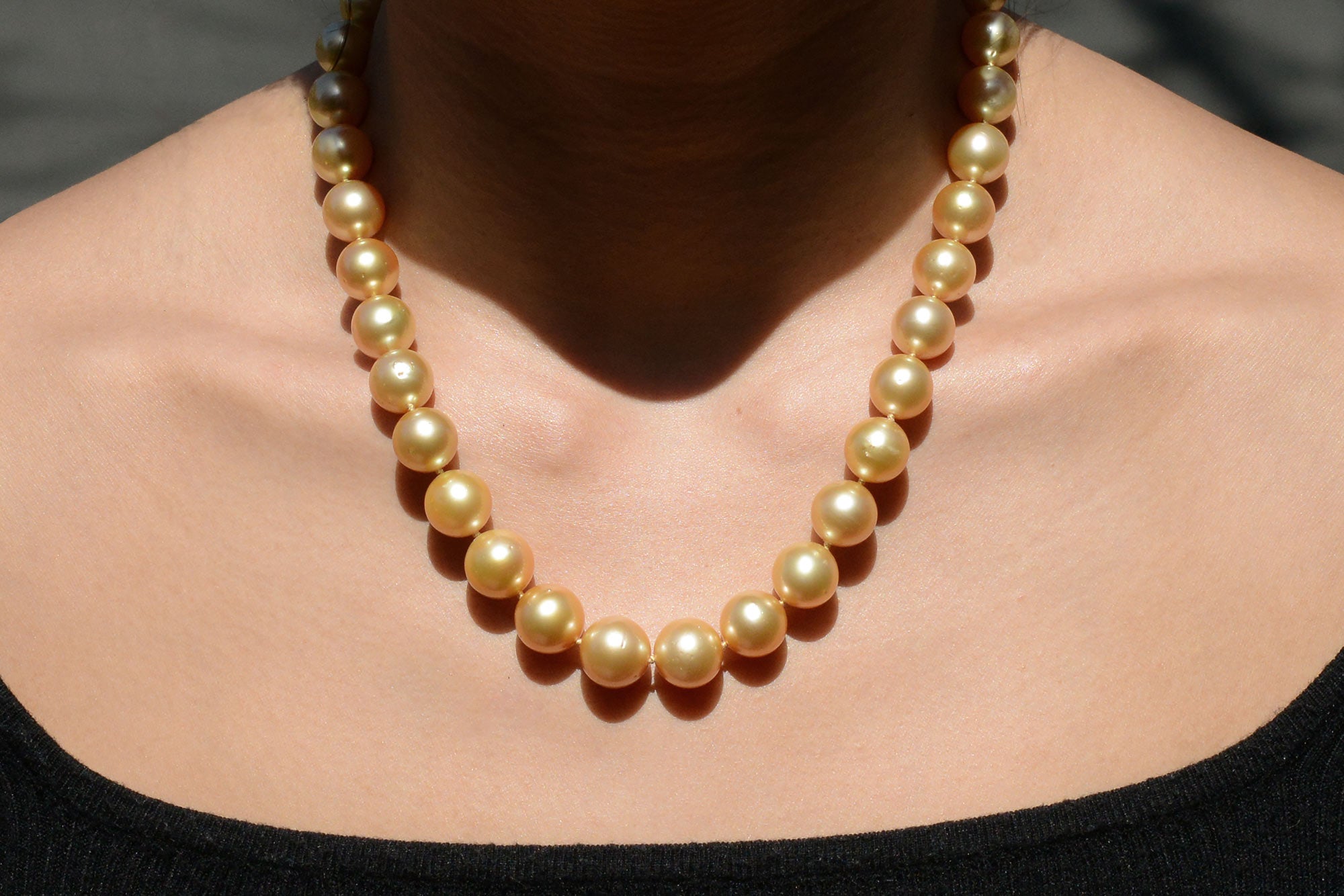 Graduated Golden South Sea Pearl Necklace