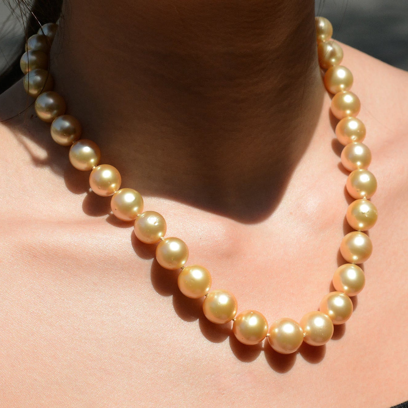 Graduated Golden South Sea Pearl Necklace