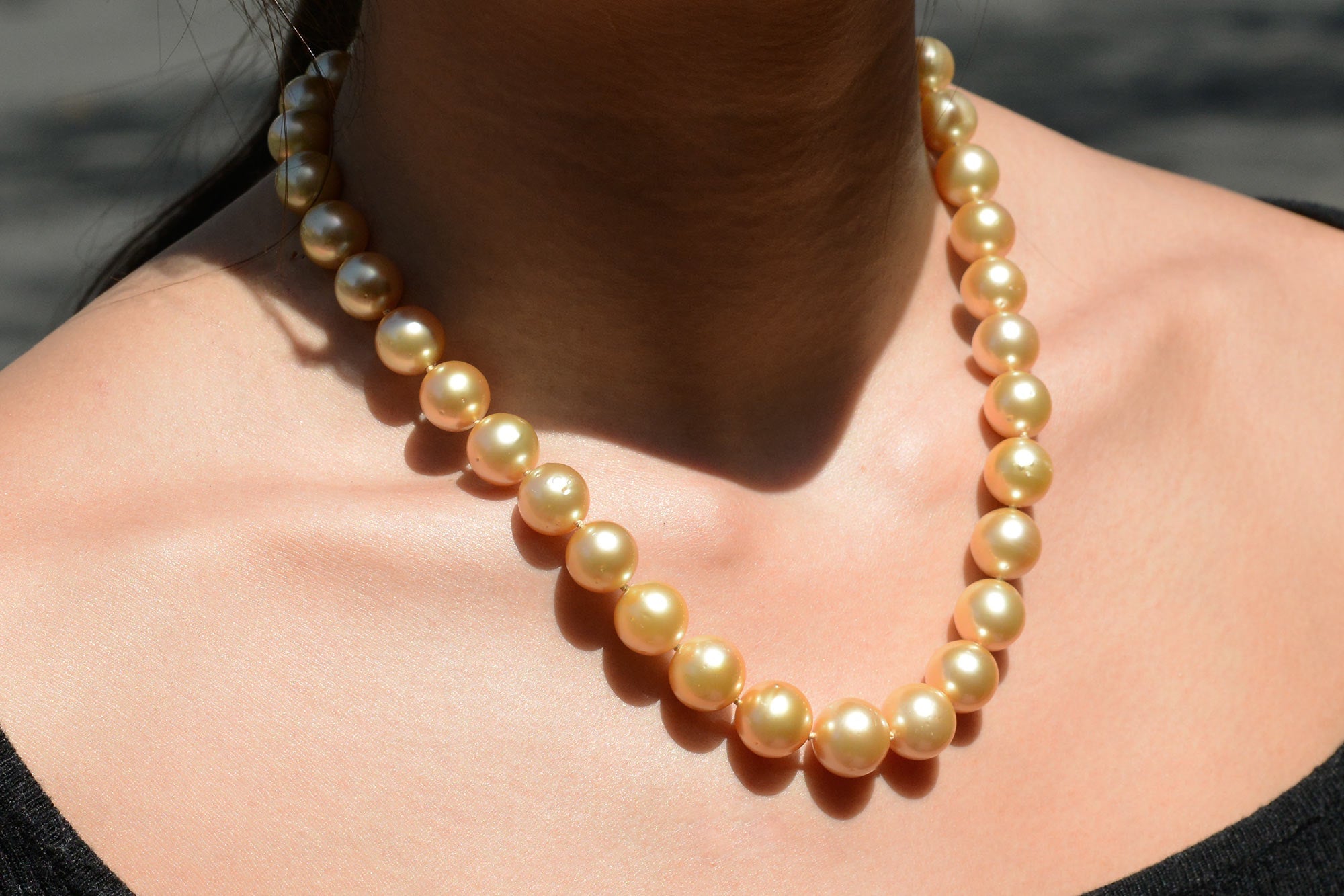 Graduated Golden South Sea Pearl Necklace