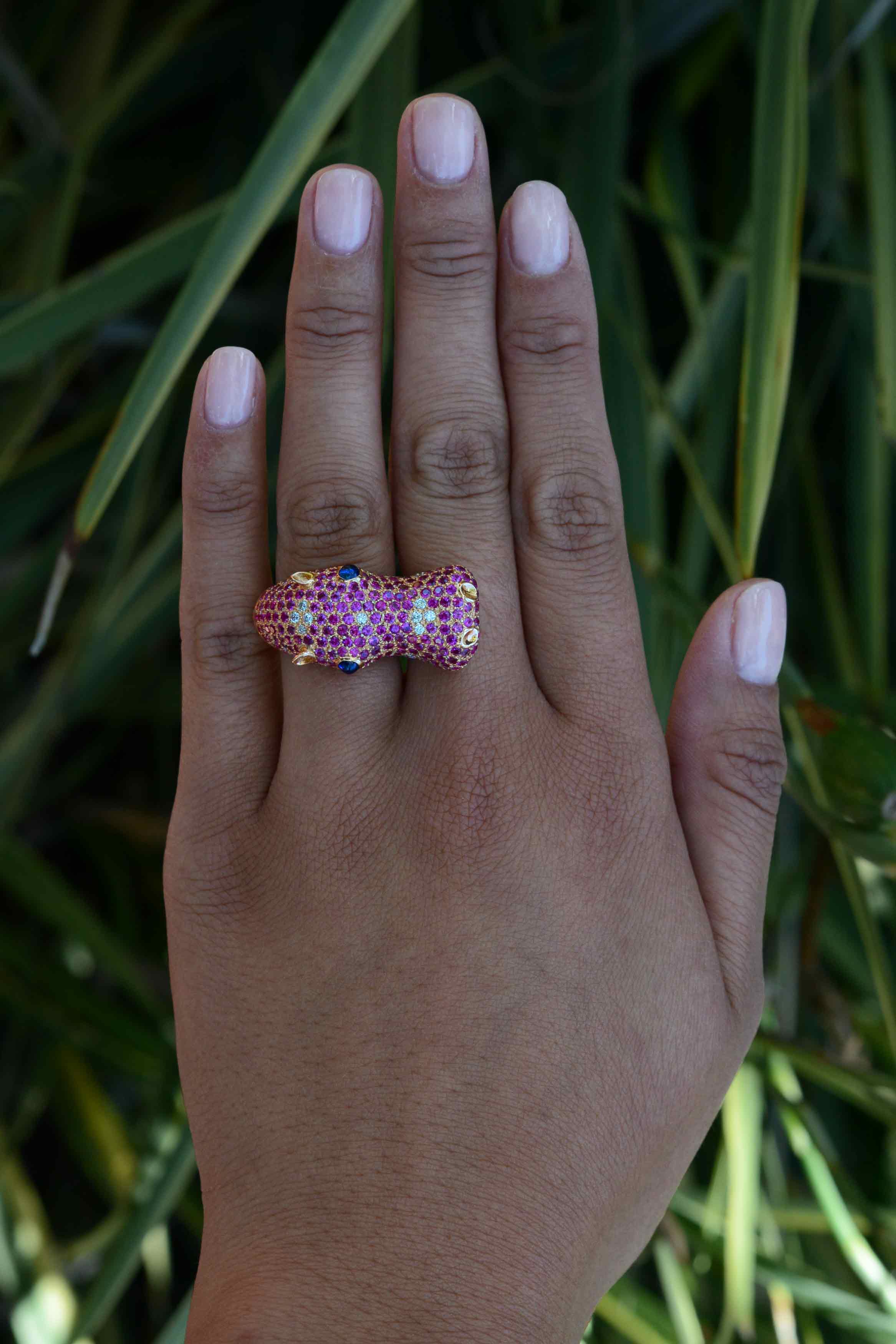 Happy Hippo Rose Gold Ruby Cocktail Ring