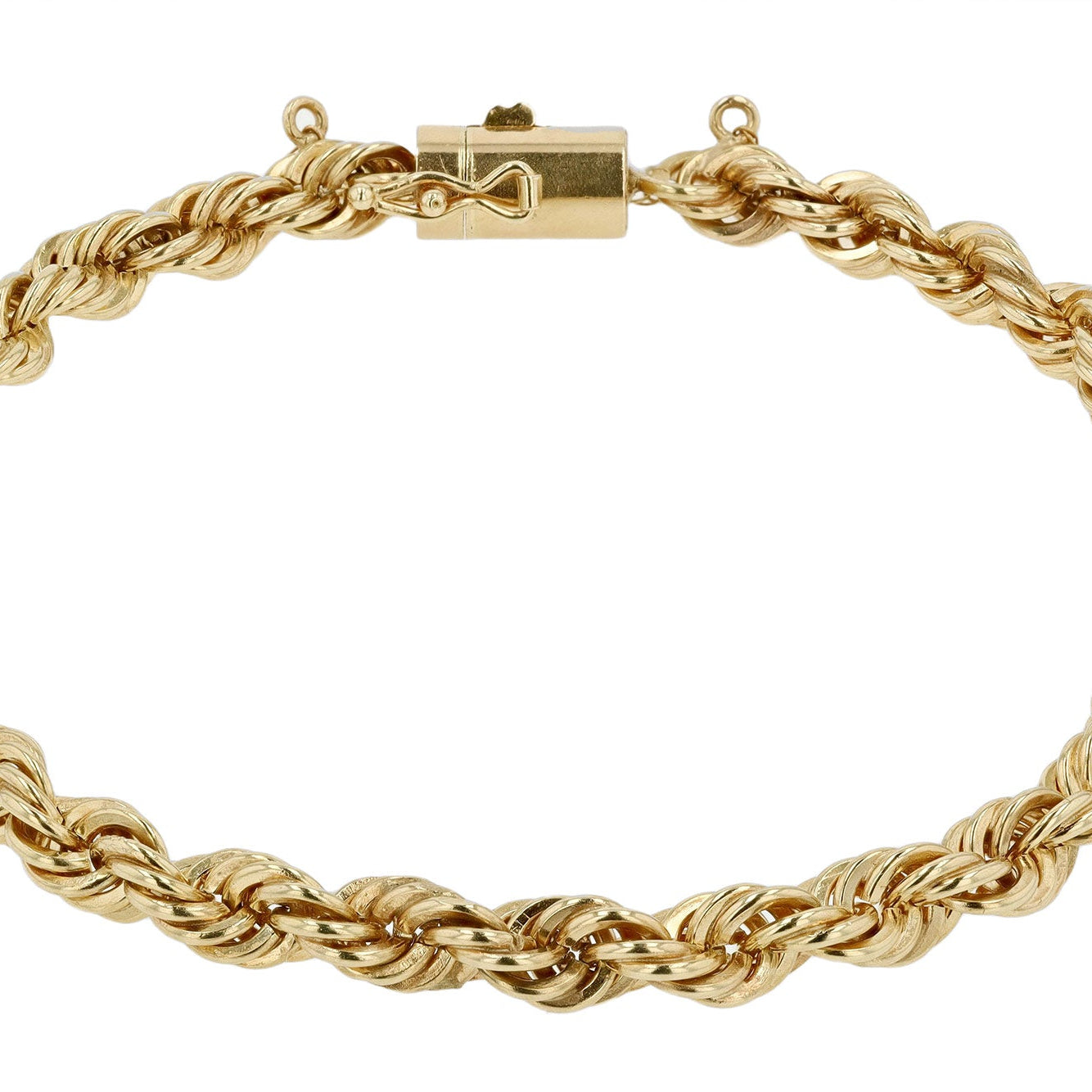 Heavy Yellow Gold Solid Rope Chain Unisex Bracelet