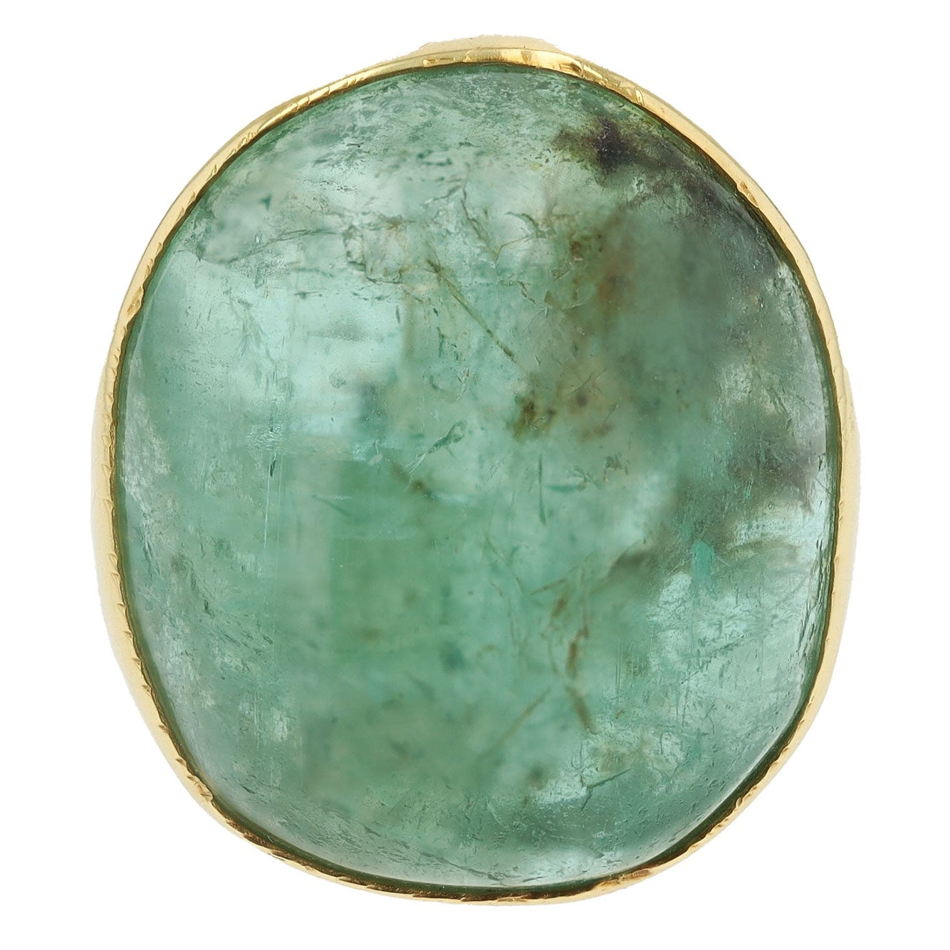 Hollywood Actor Robert Mitchum Estate 33 Carat Green Beryl Vintage Cocktail Ring
